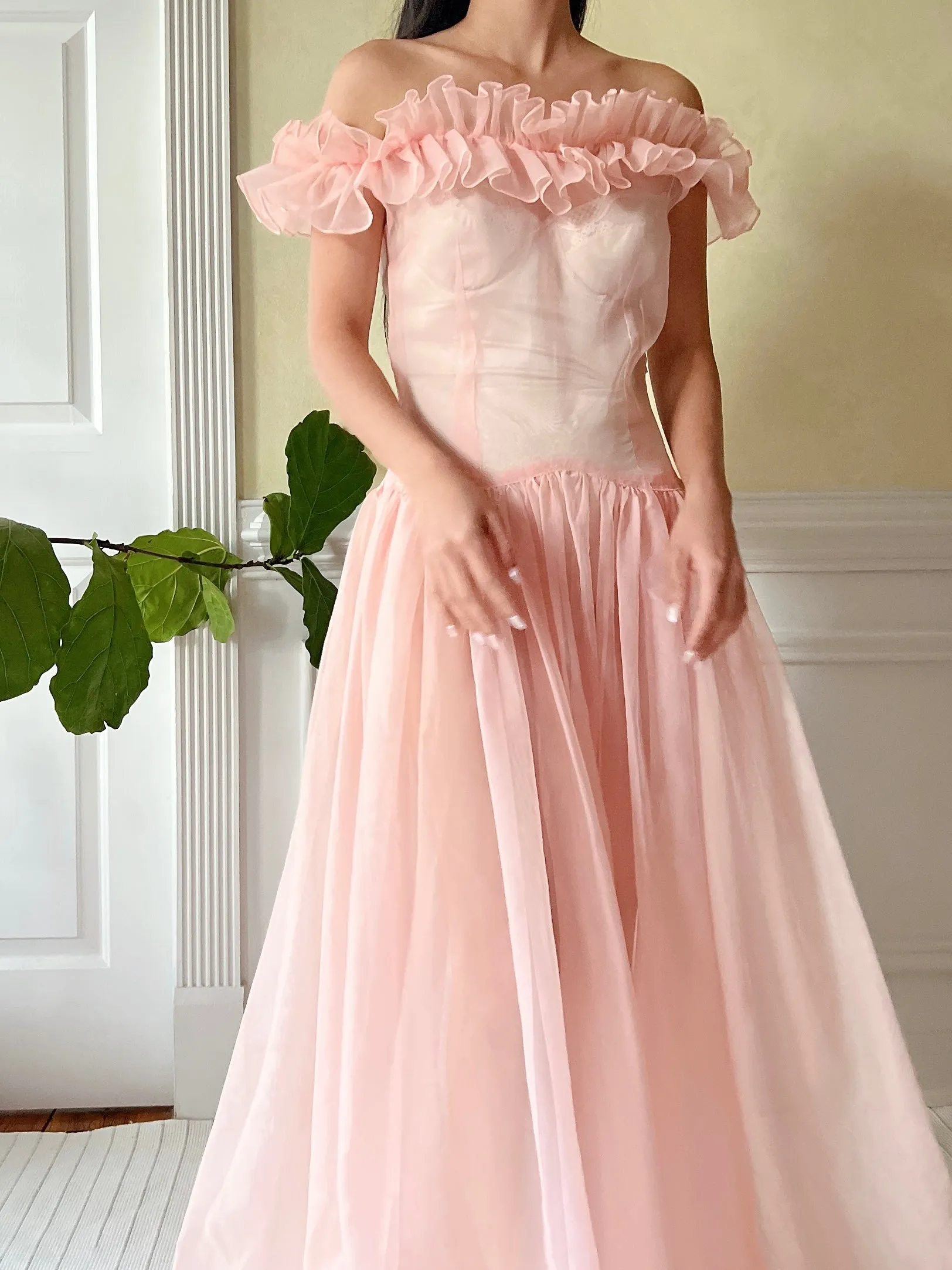 1940s Net Organdy Dress - XS/S