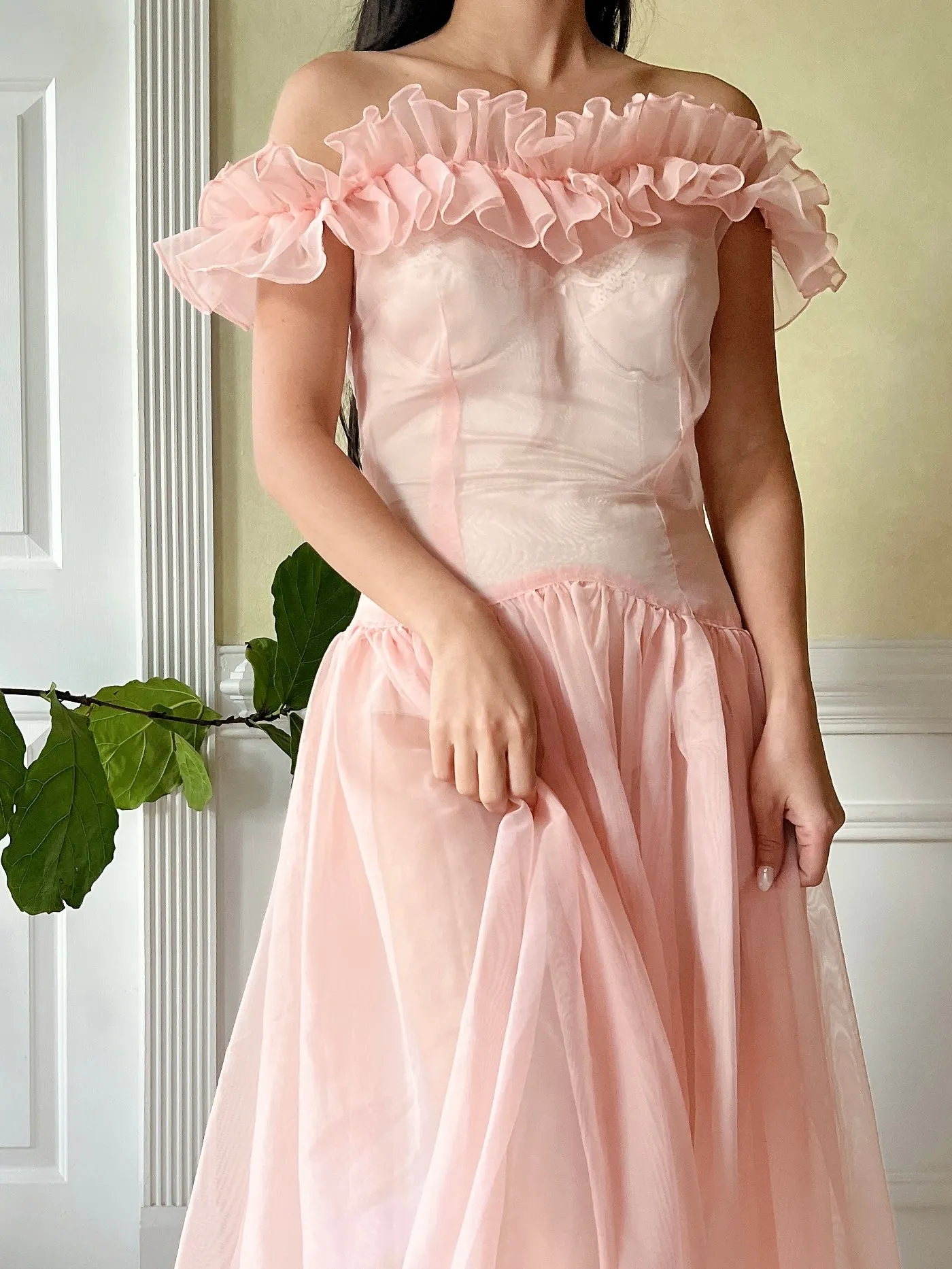 1940s Net Organdy Dress - XS/S