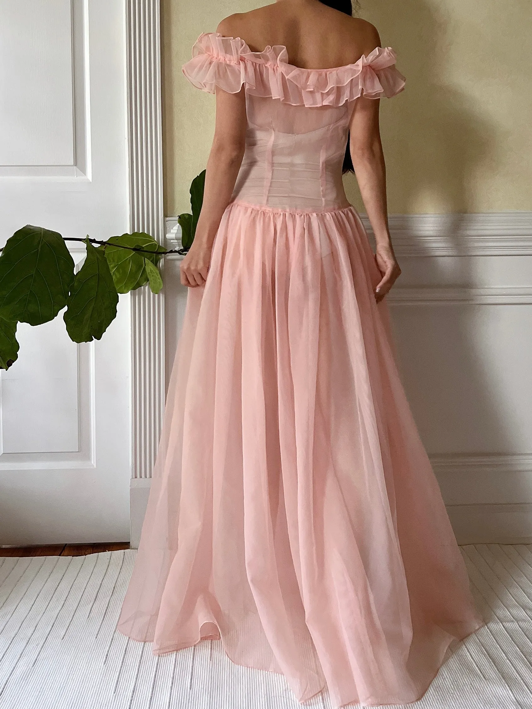 1940s Net Organdy Dress - XS/S