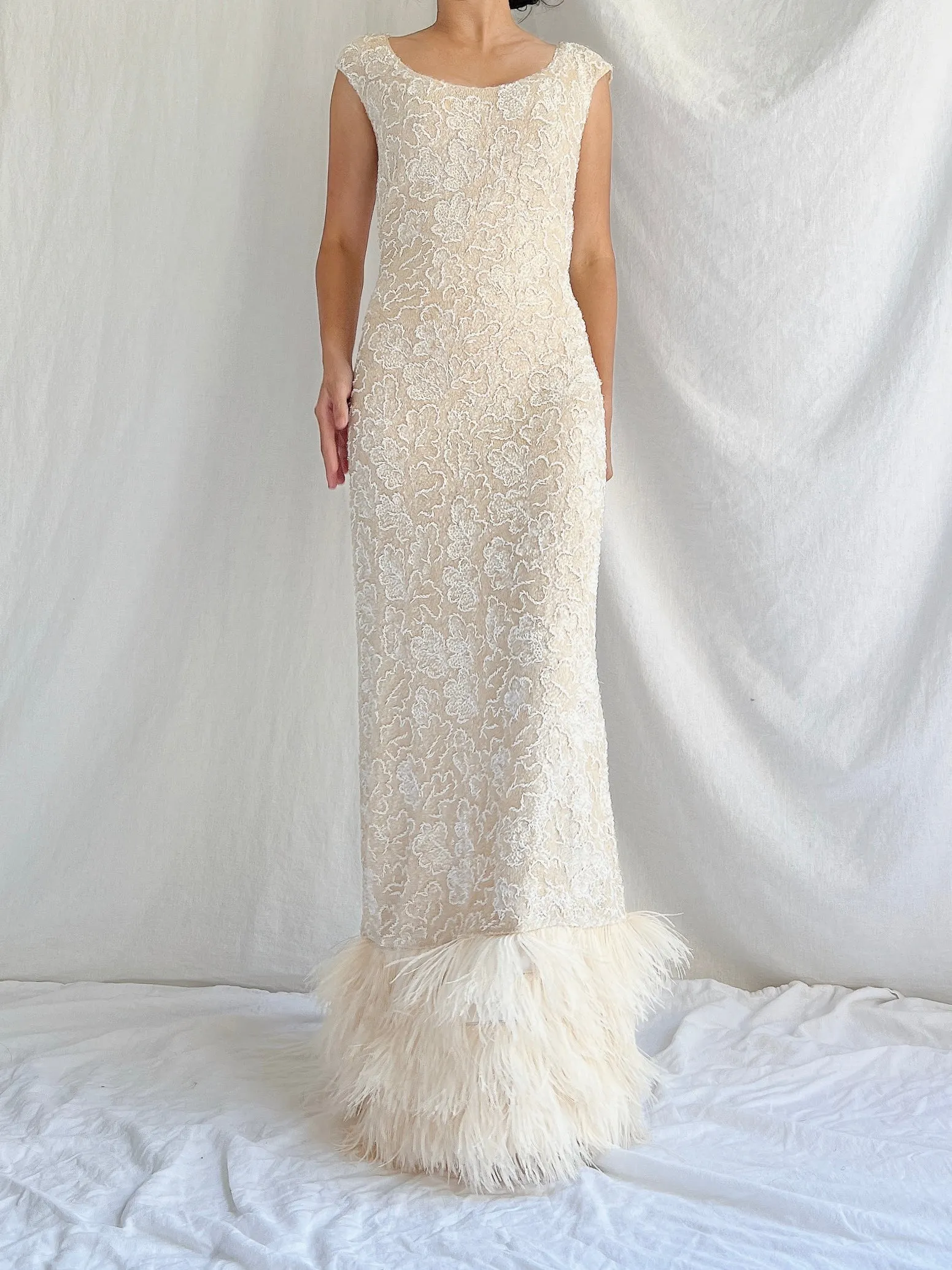 1960s Wool Sequins Gown - M
