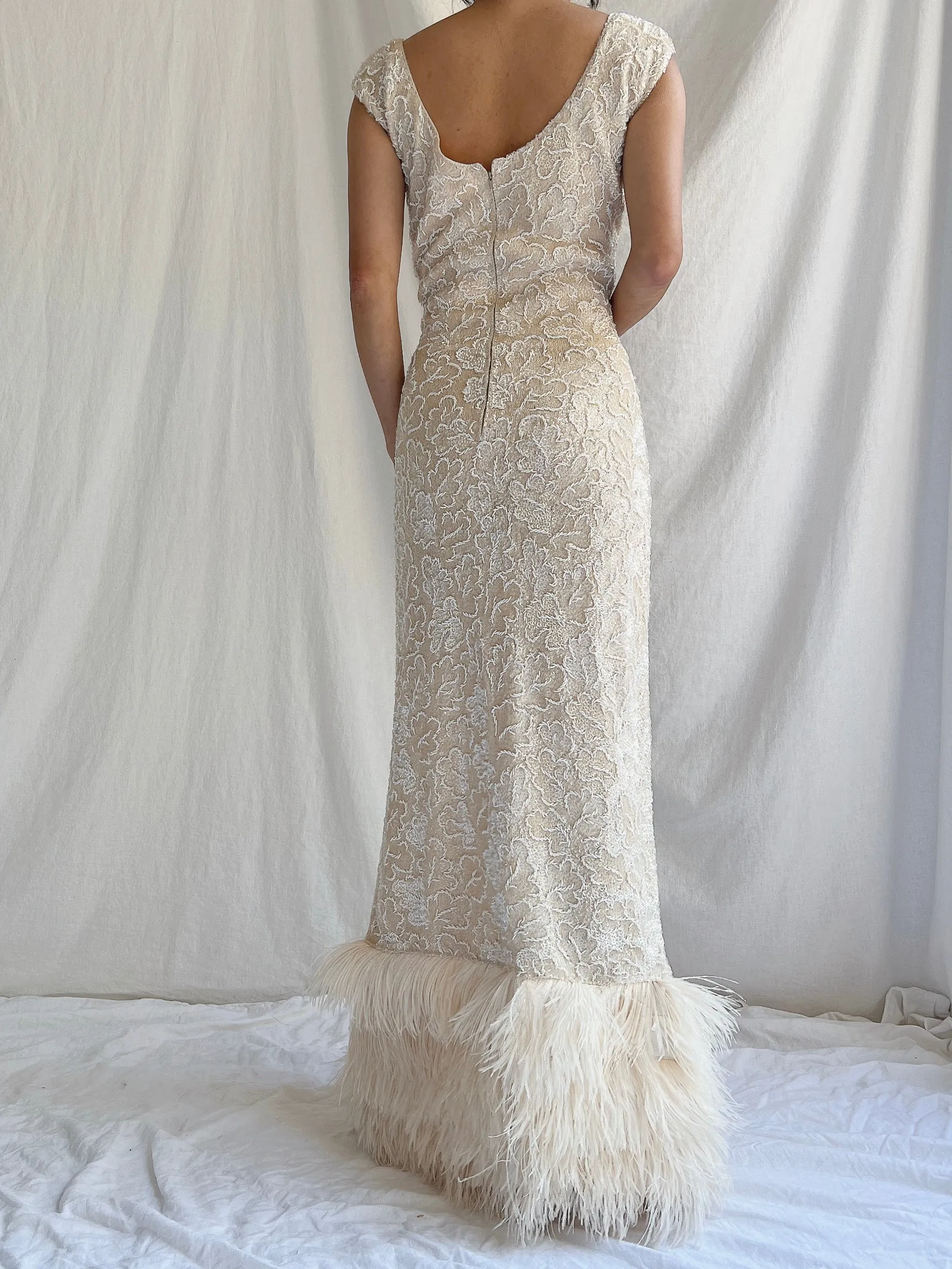 1960s Wool Sequins Gown - M