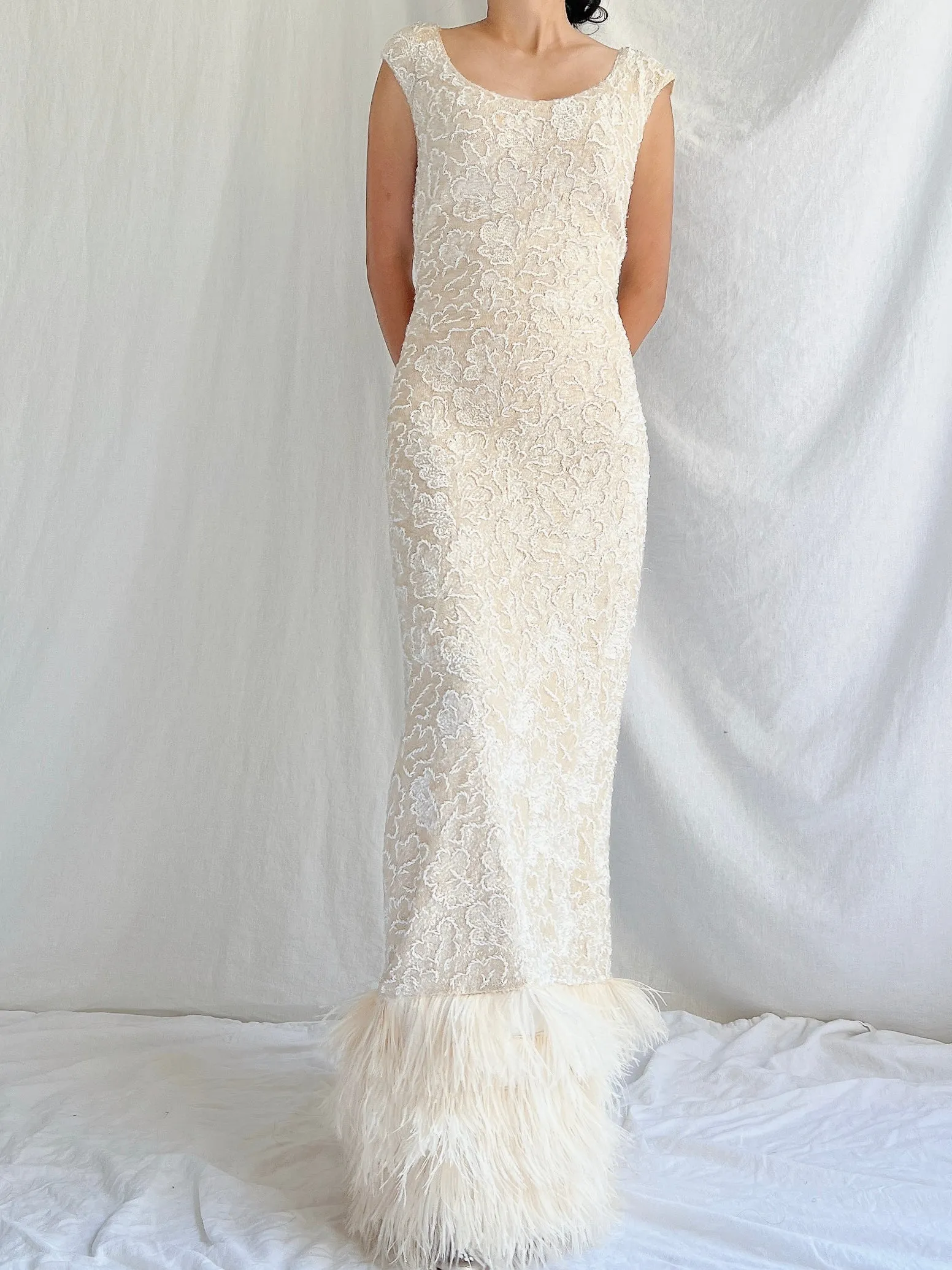 1960s Wool Sequins Gown - M