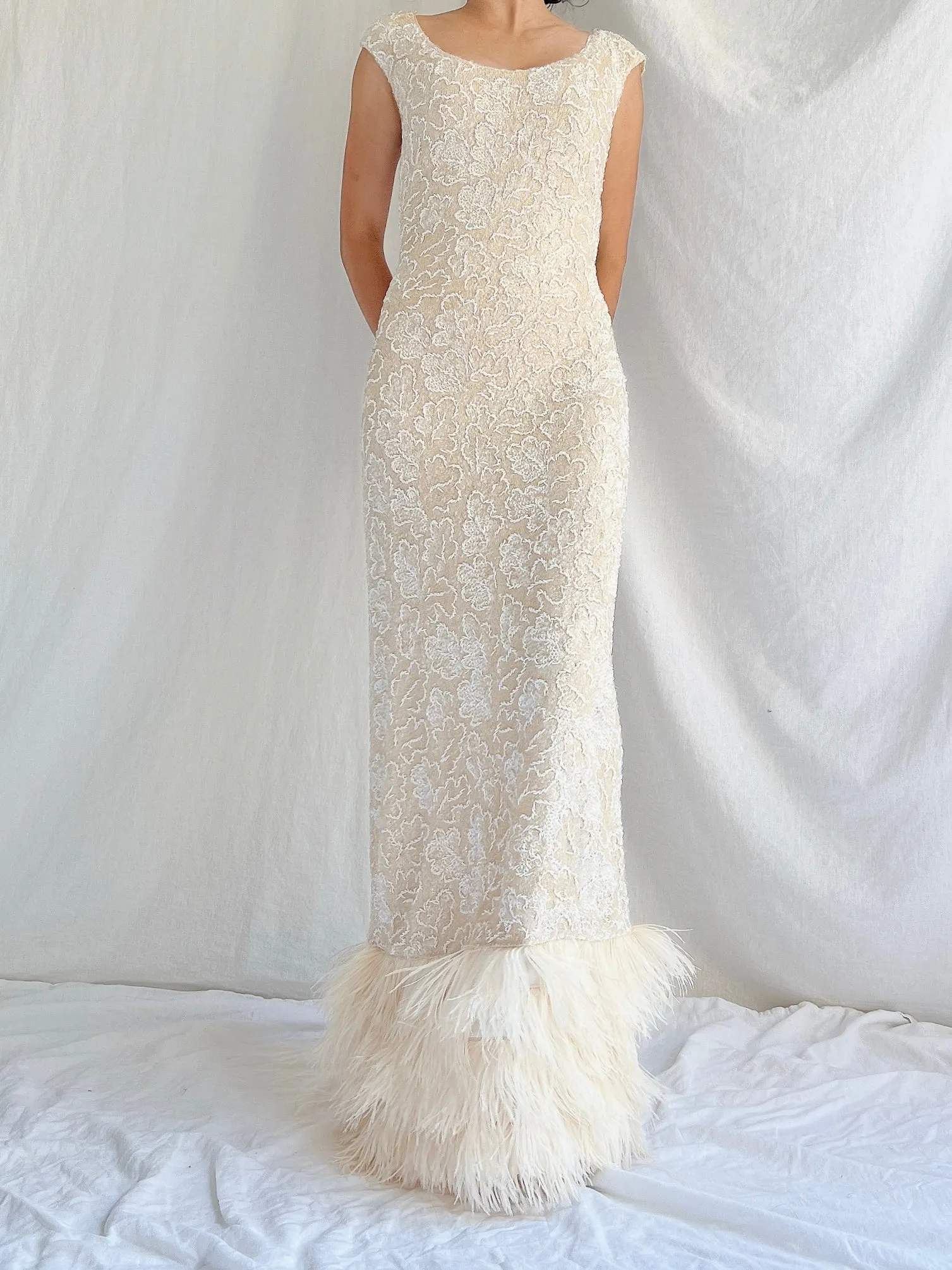 1960s Wool Sequins Gown - M