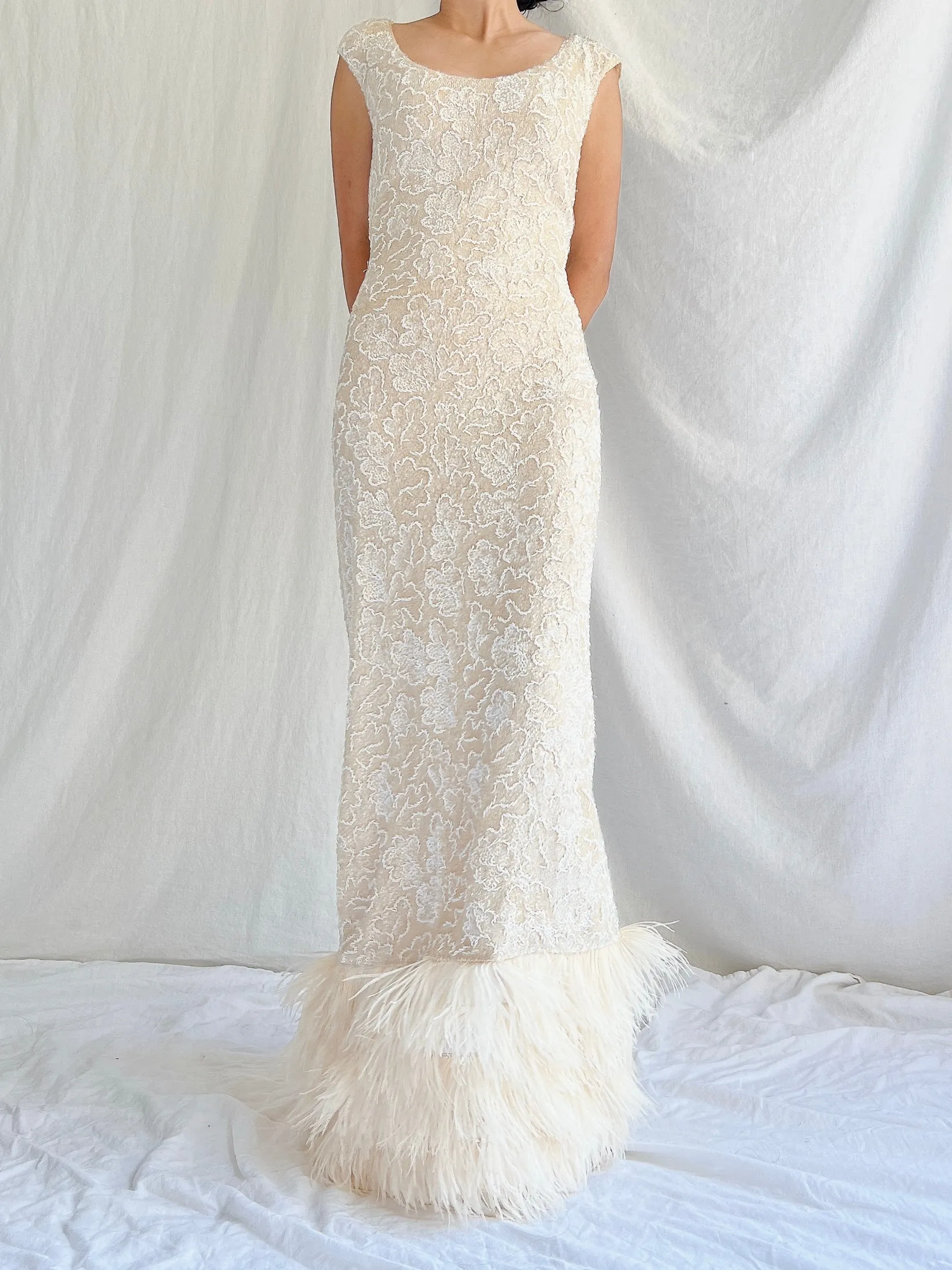 1960s Wool Sequins Gown - M