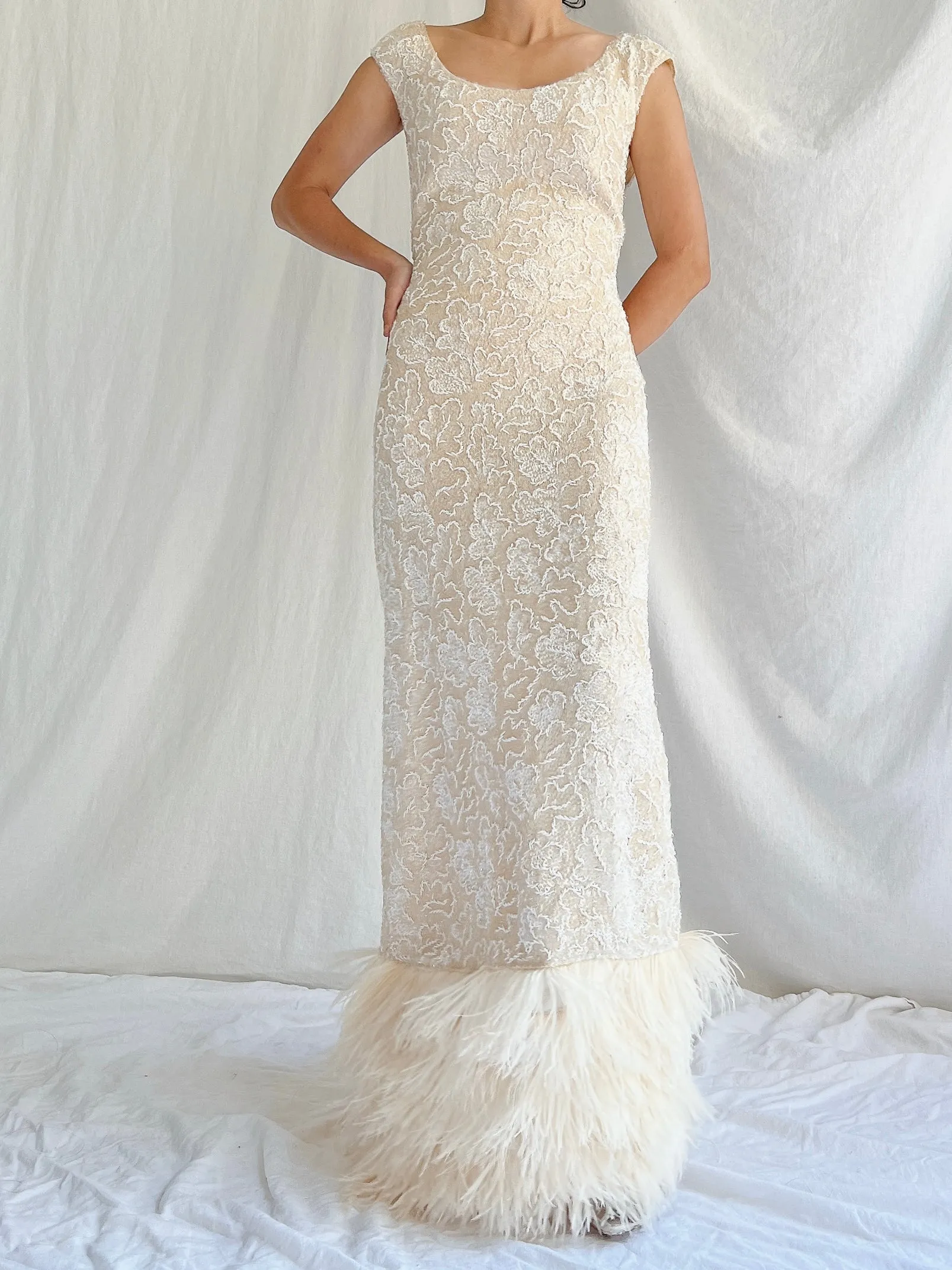 1960s Wool Sequins Gown - M