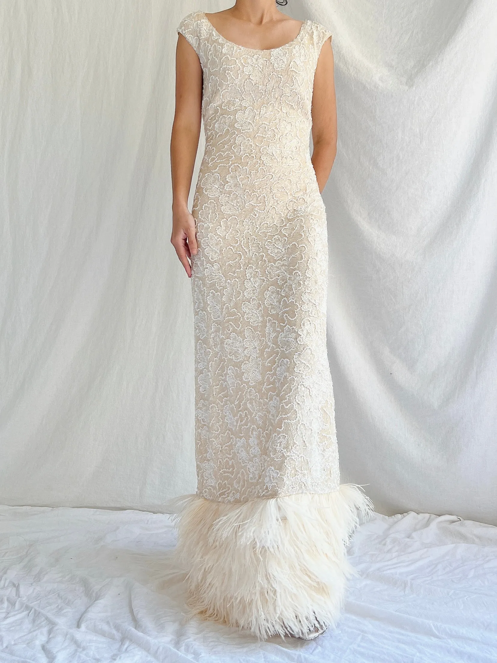 1960s Wool Sequins Gown - M