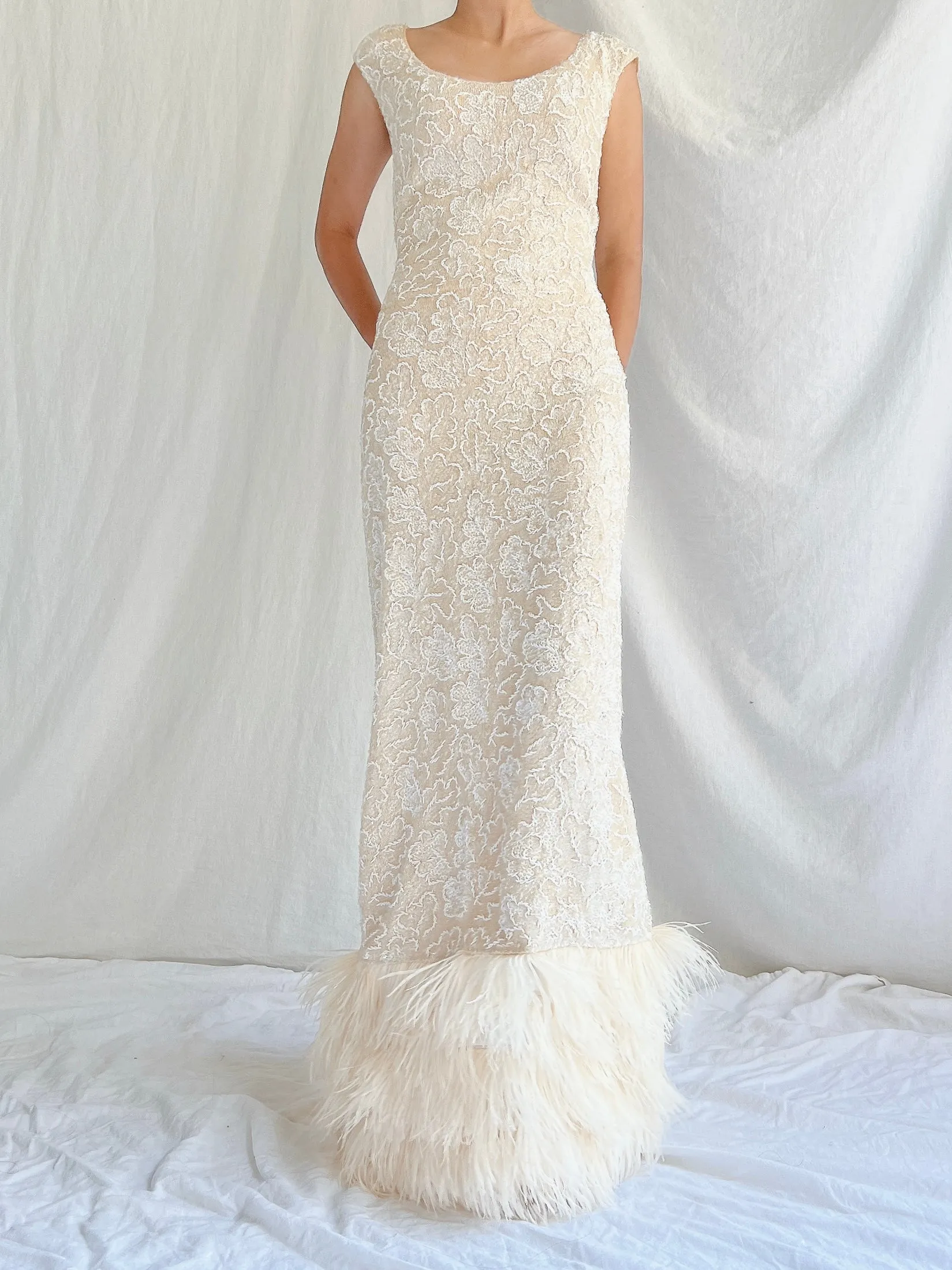 1960s Wool Sequins Gown - M