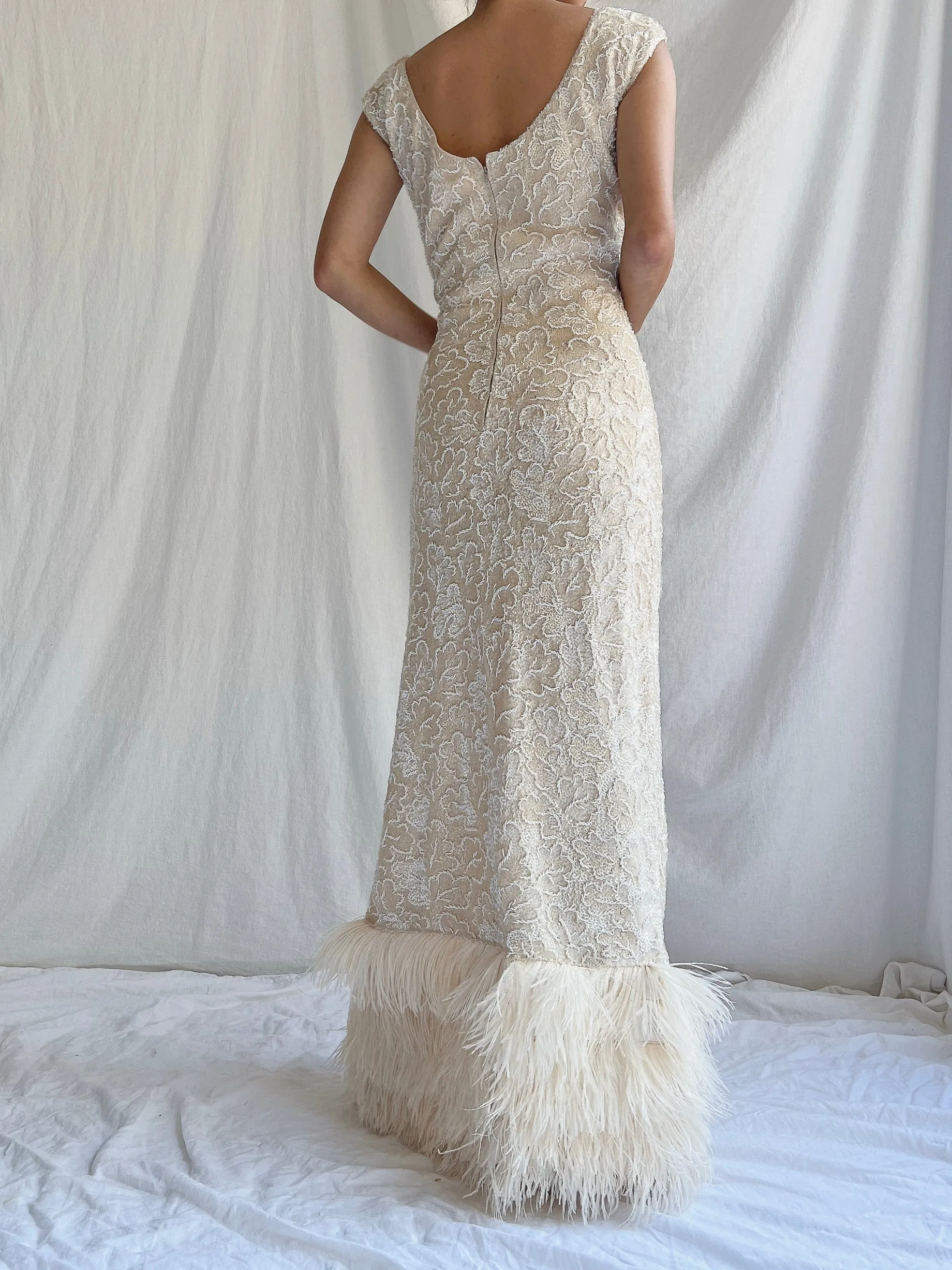 1960s Wool Sequins Gown - M