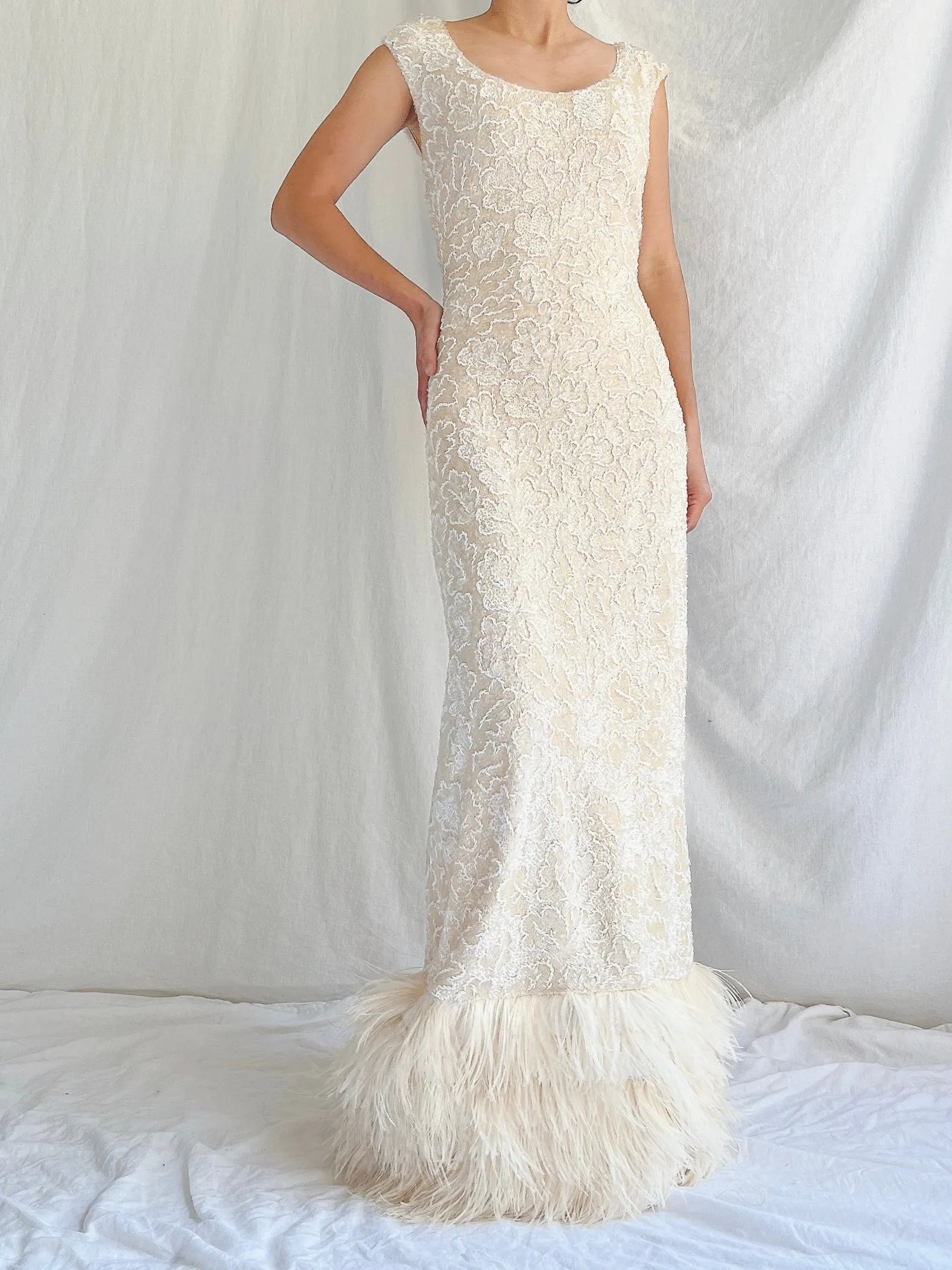 1960s Wool Sequins Gown - M