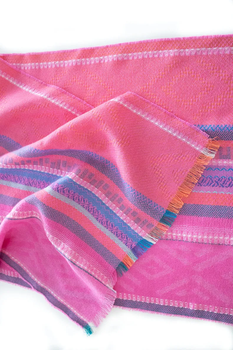 Alpaca & Silk Scarf / Pink