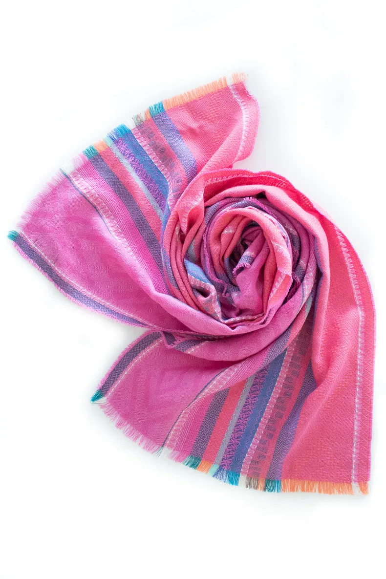 Alpaca & Silk Scarf / Pink