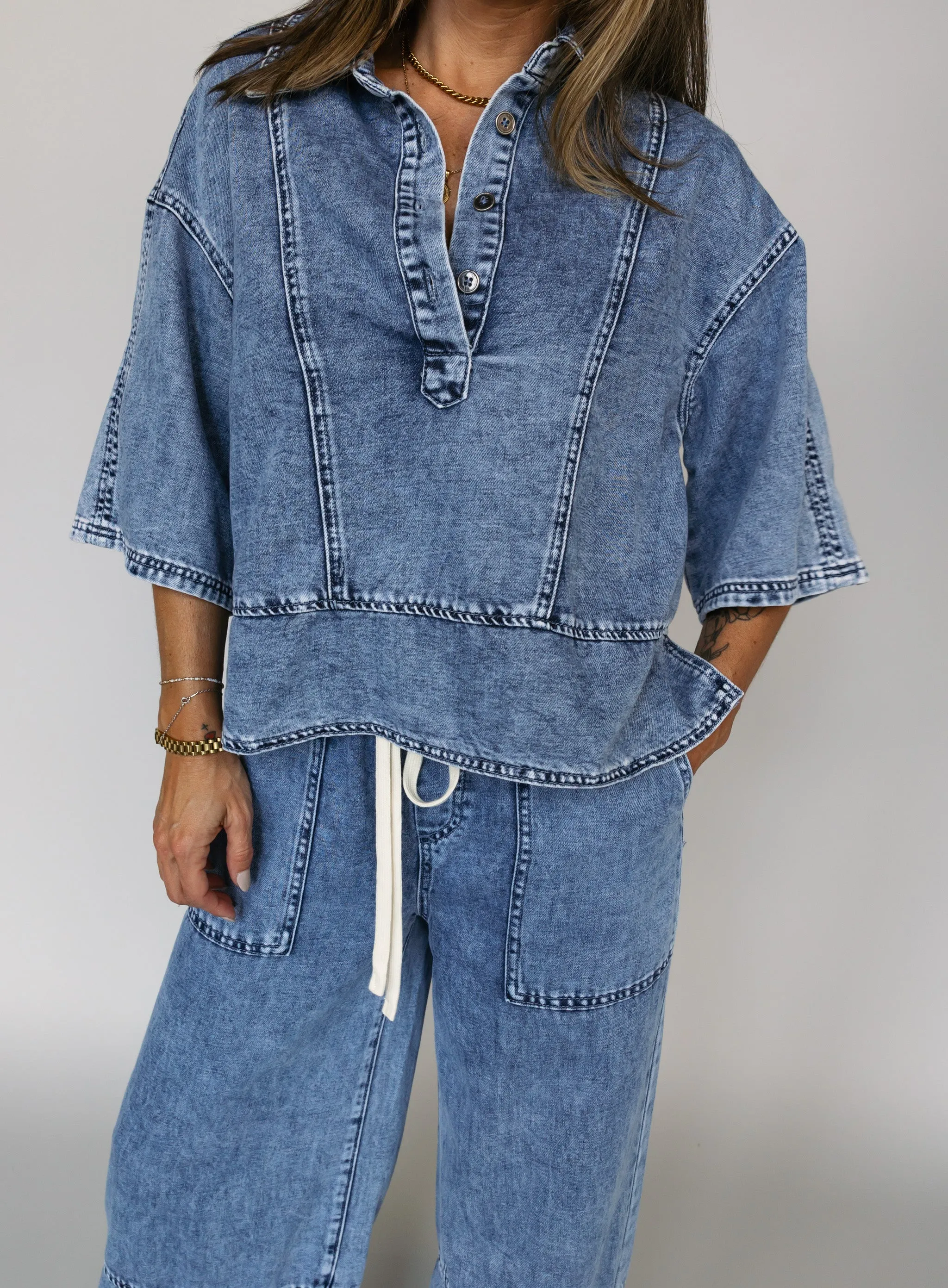 Amanda Denim Top - Final Sale