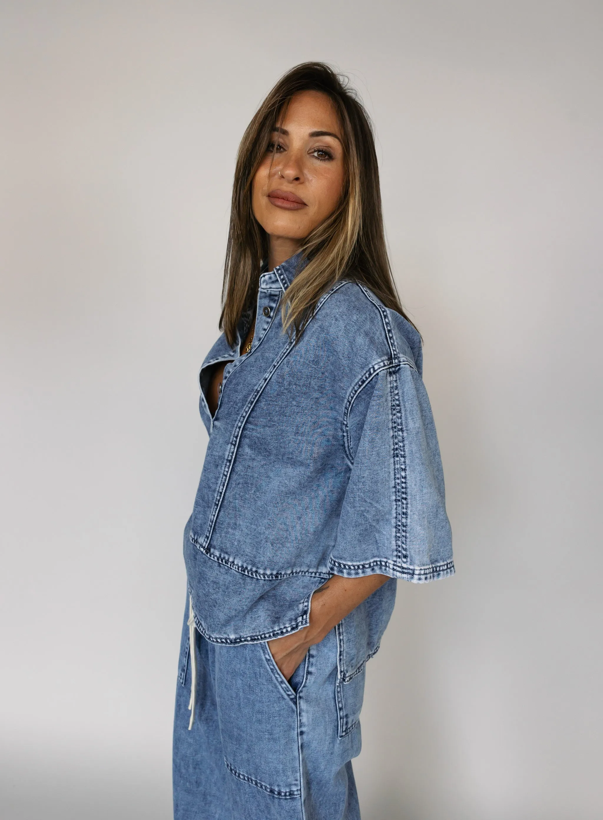 Amanda Denim Top - Final Sale