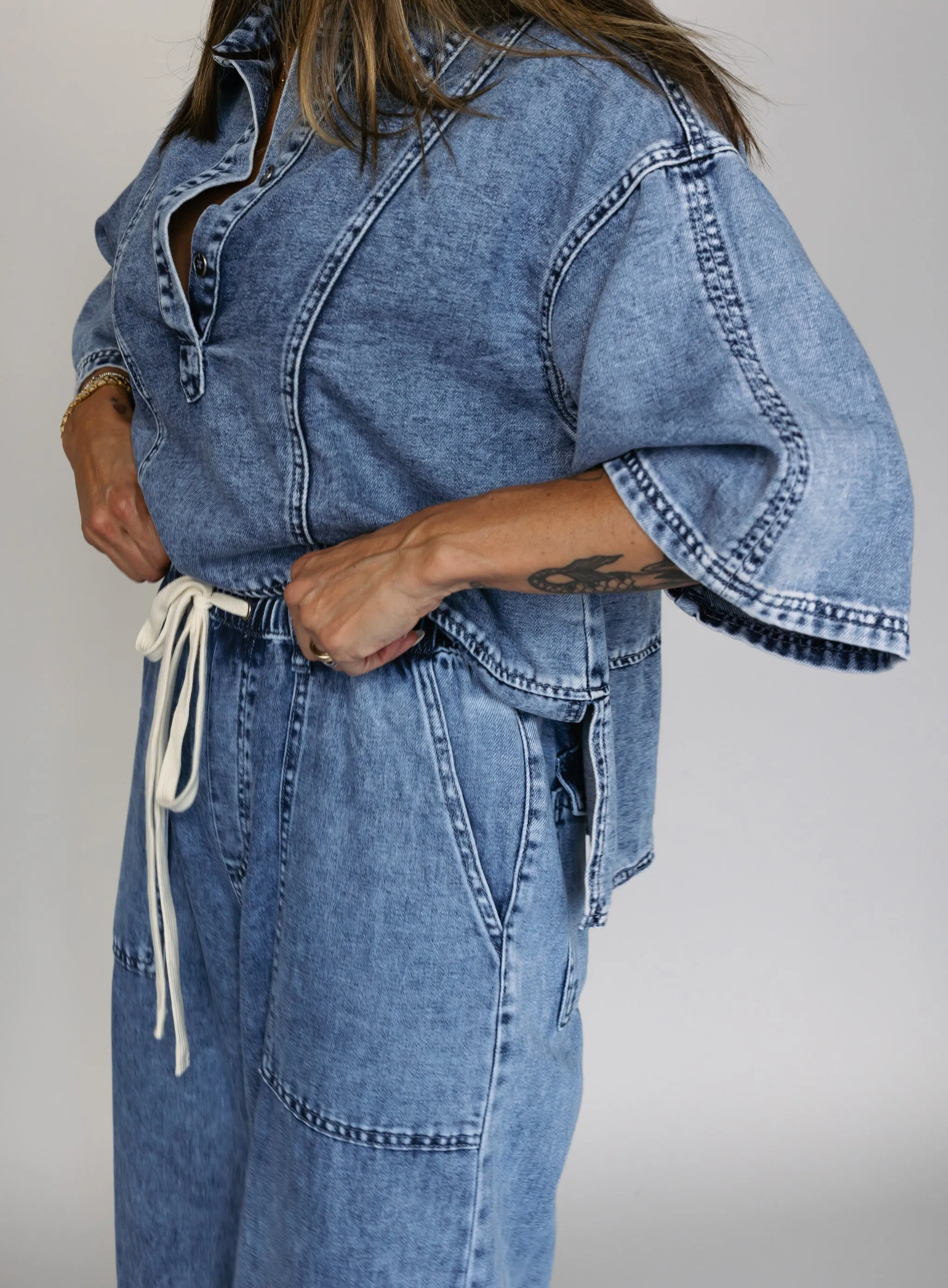 Amanda Denim Top - Final Sale