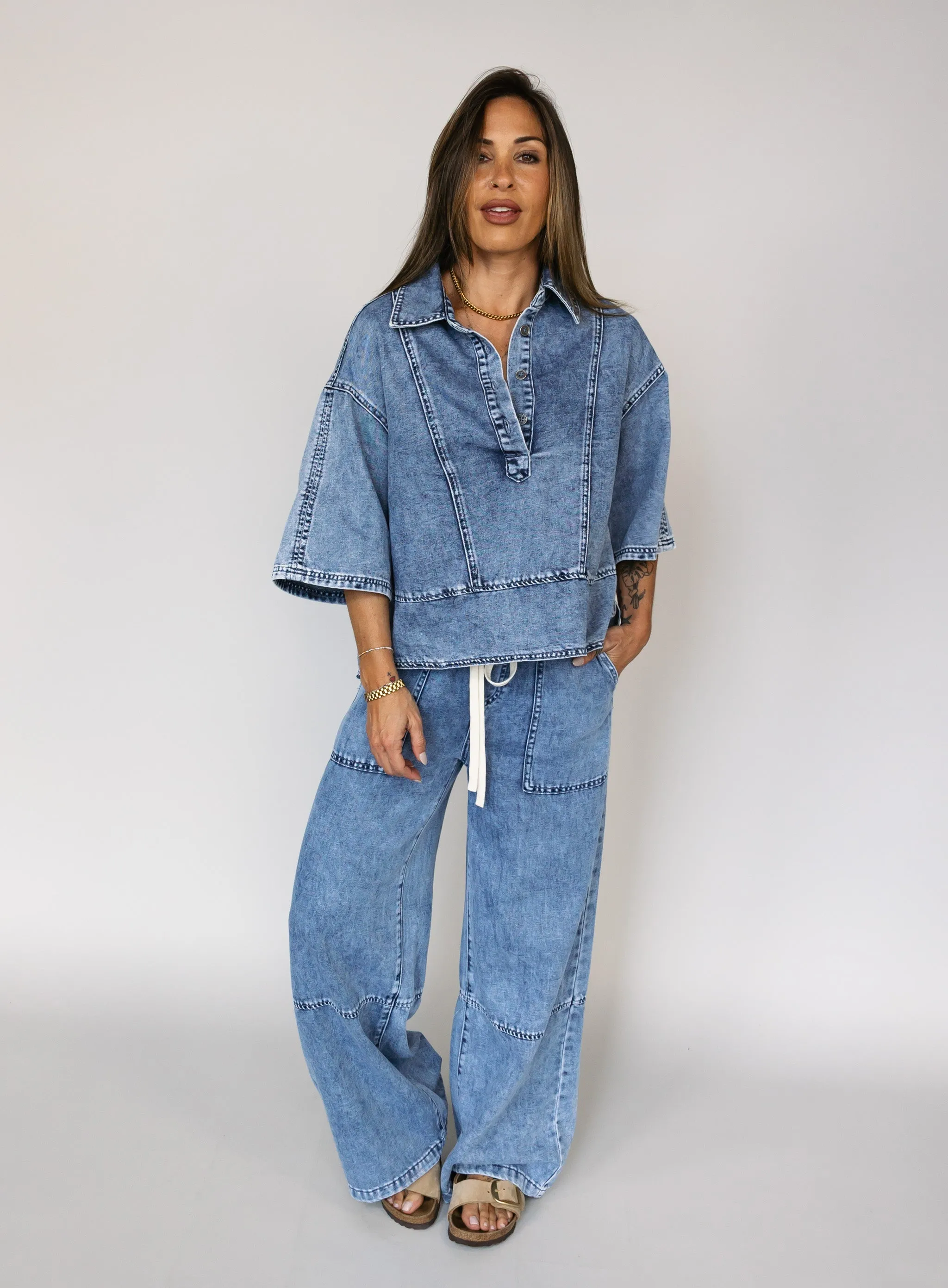 Amanda Denim Top - Final Sale