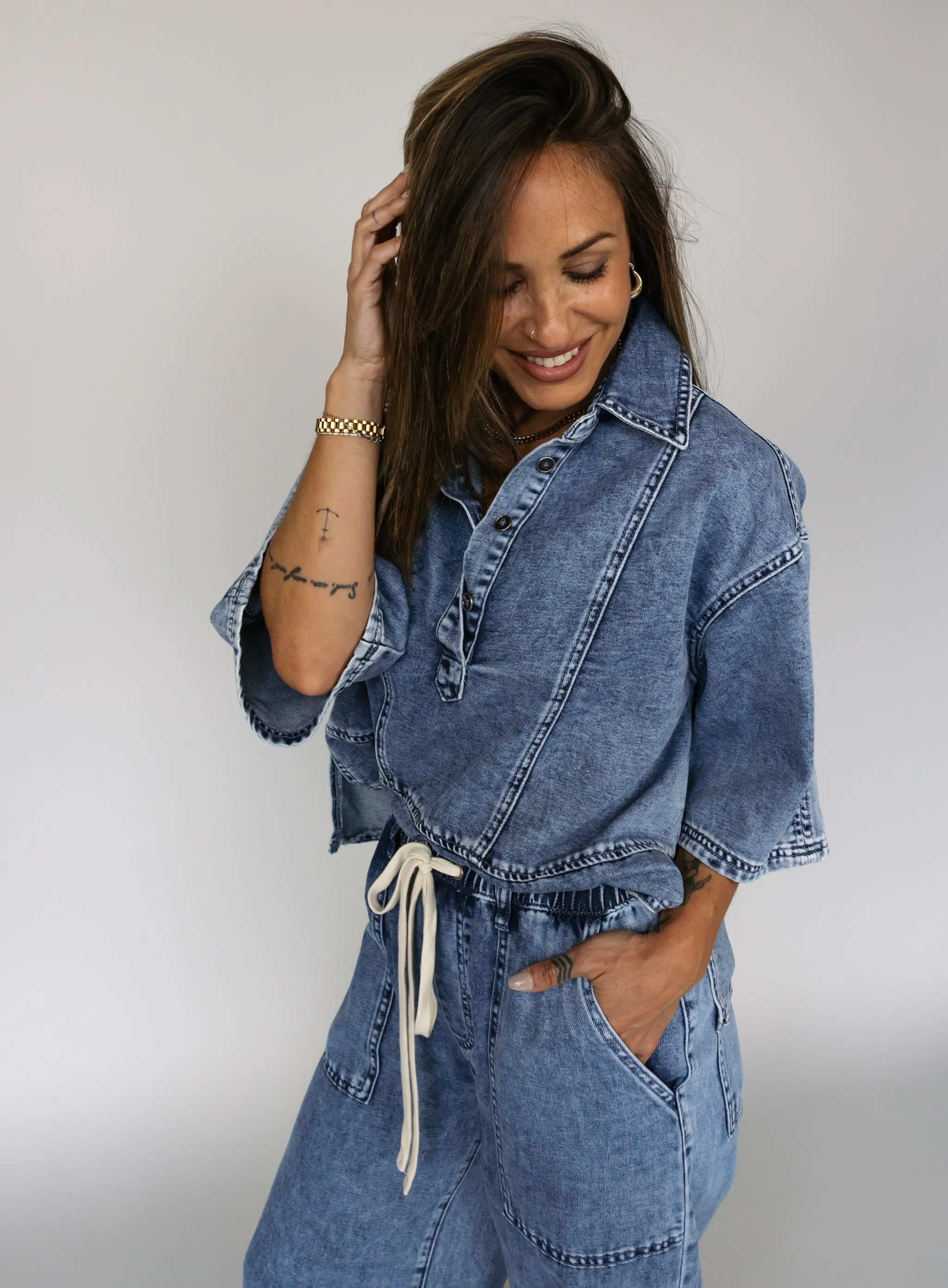 Amanda Denim Top - Final Sale
