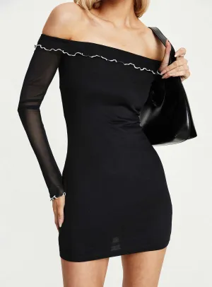 Arsema Off The Shoulder Mini Dress Black