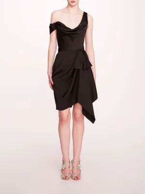 Asymmetrical Satin Mini Dress