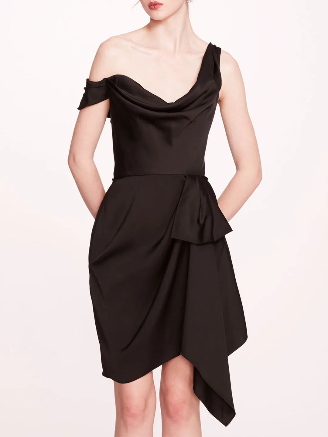 Asymmetrical Satin Mini Dress