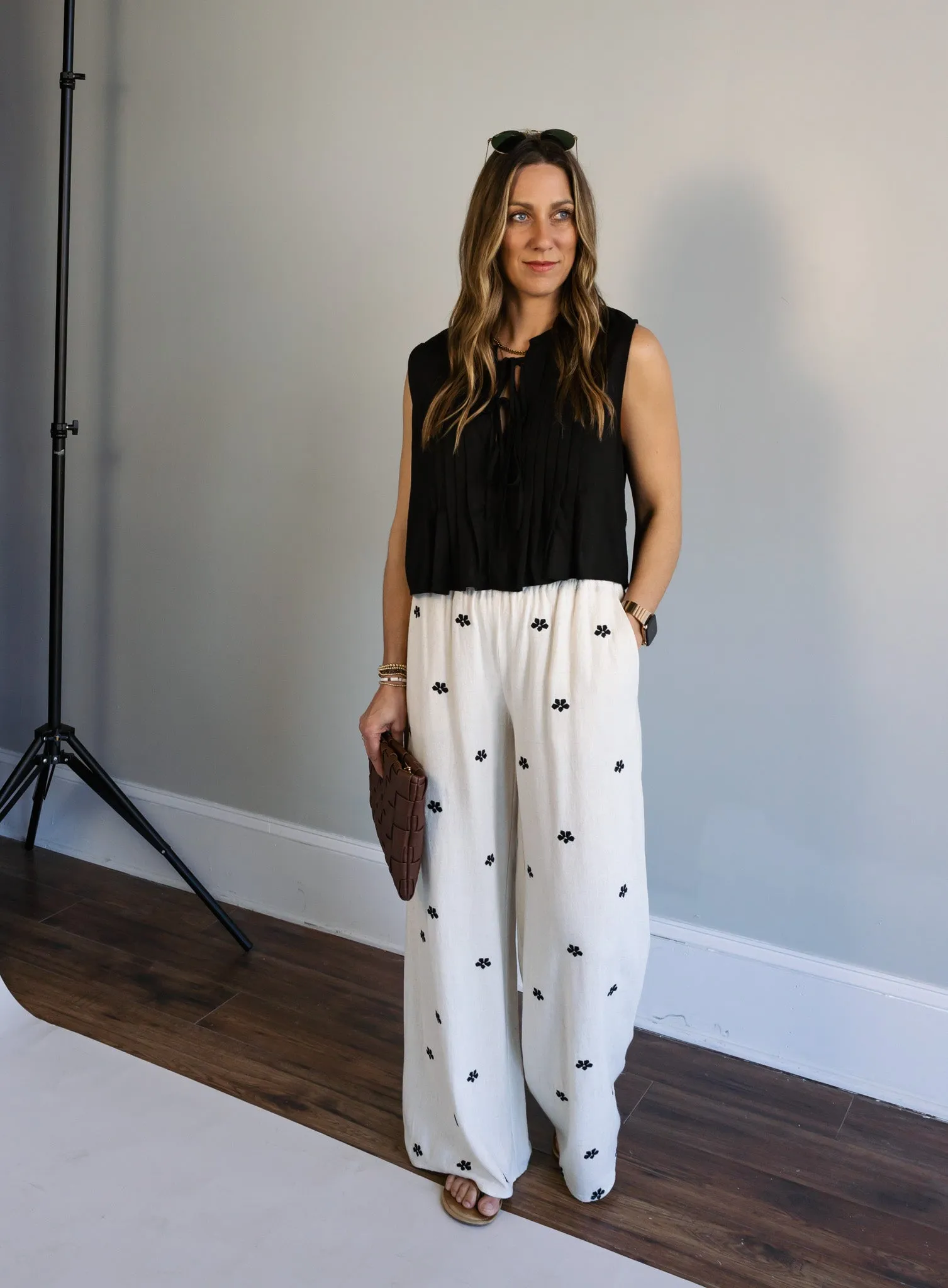 Benny Linen Tank - Black - Final Sale