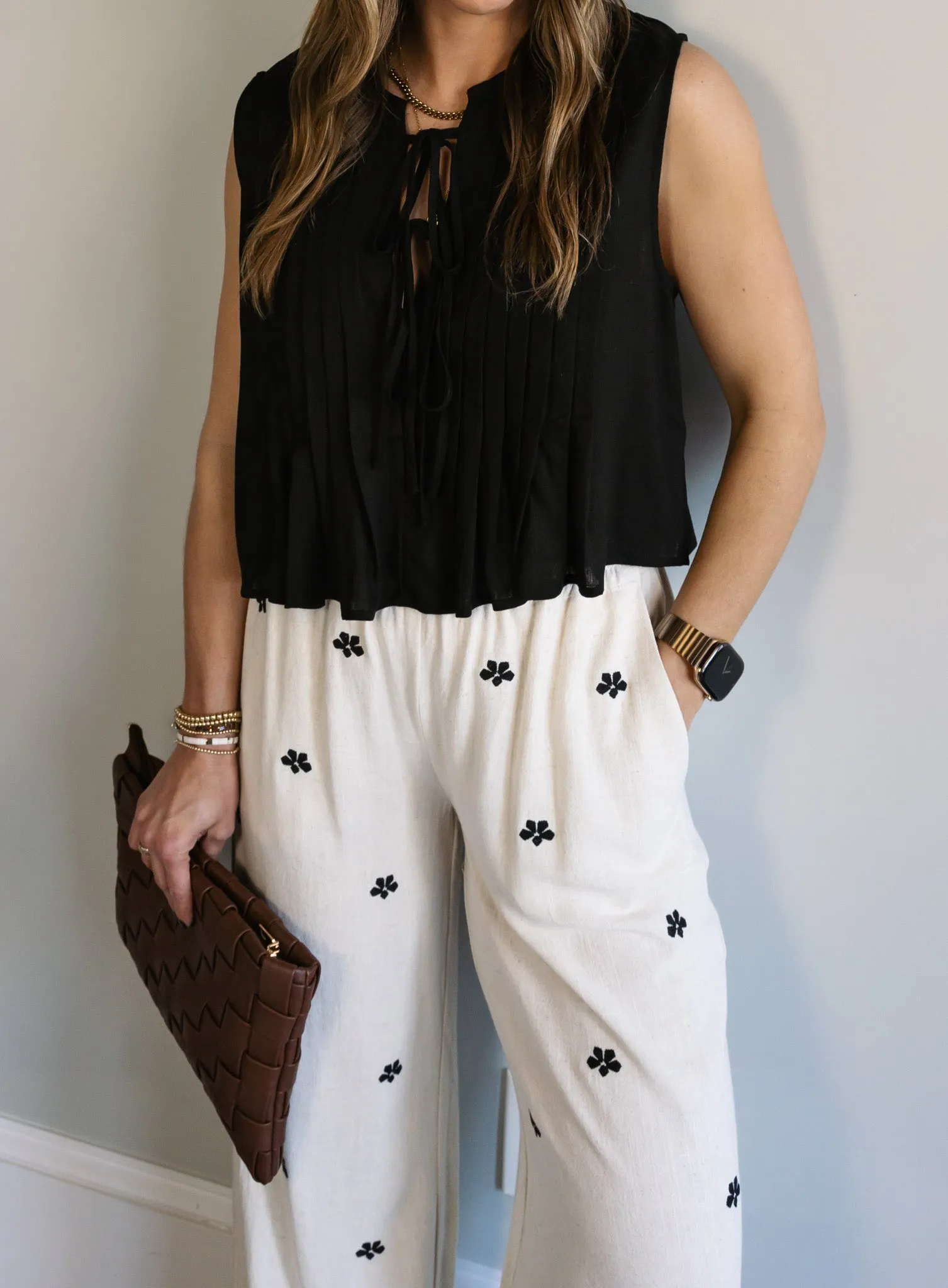 Benny Linen Tank - Black - Final Sale