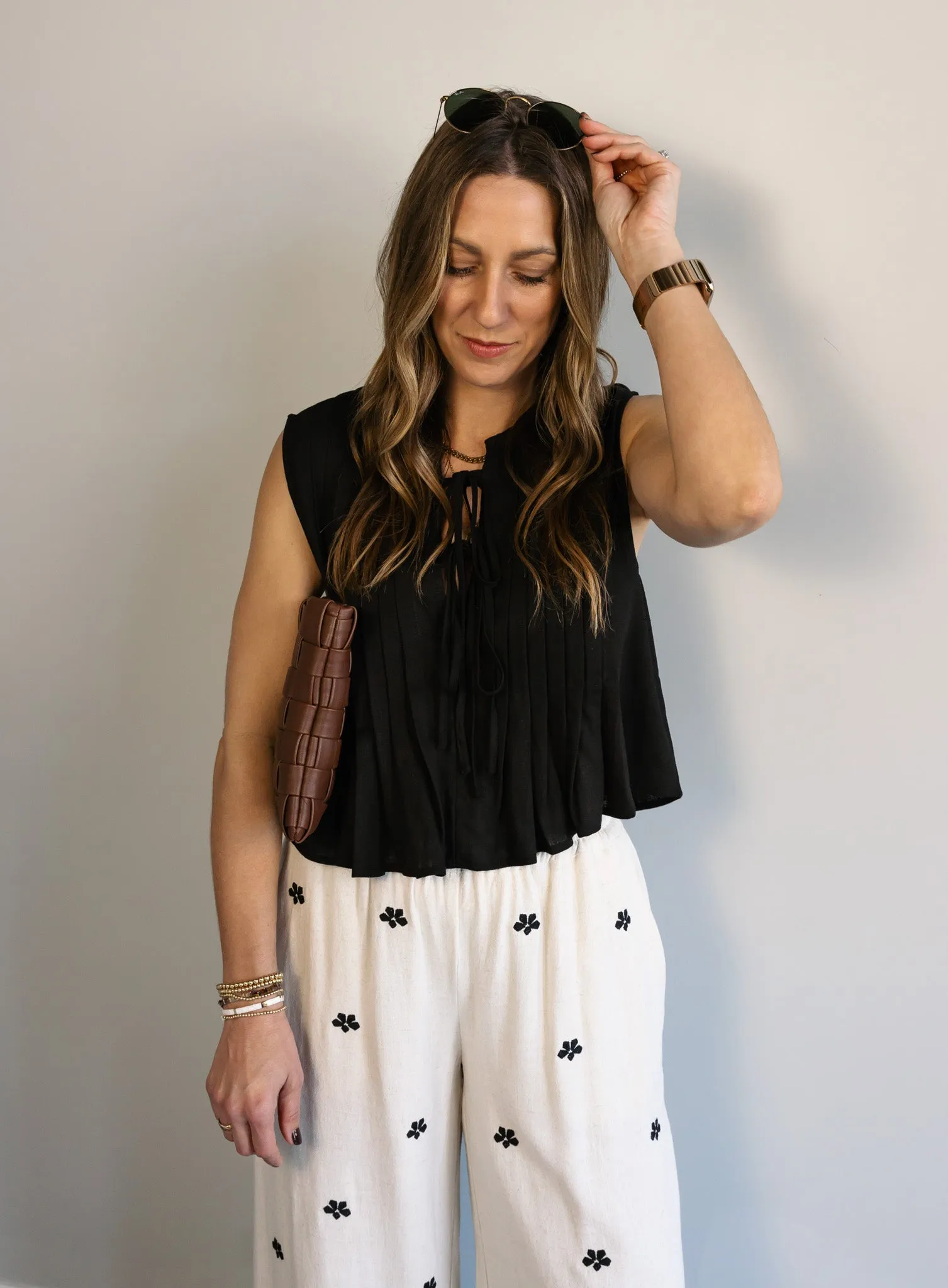 Benny Linen Tank - Black - Final Sale