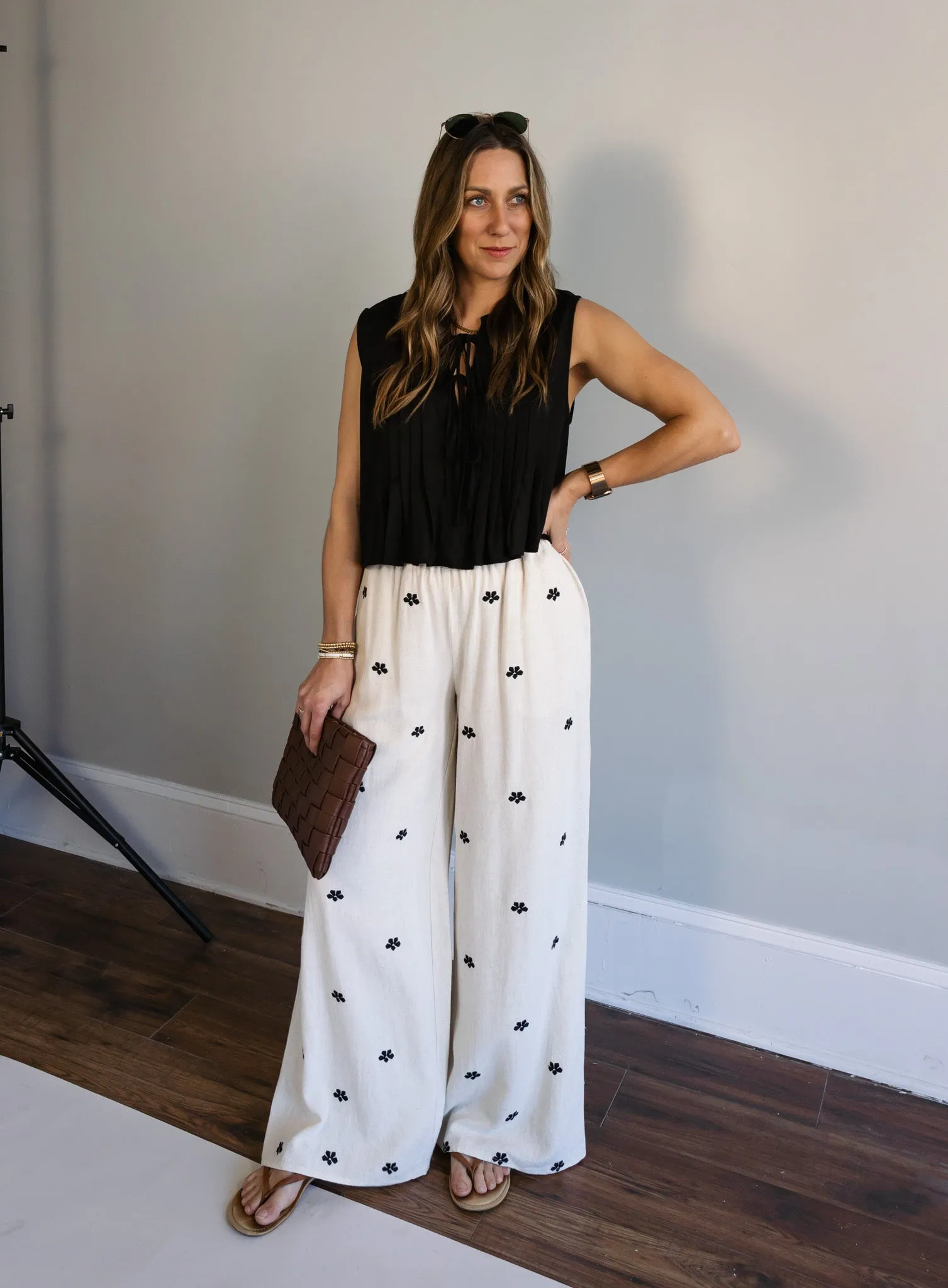 Benny Linen Tank - Black - Final Sale