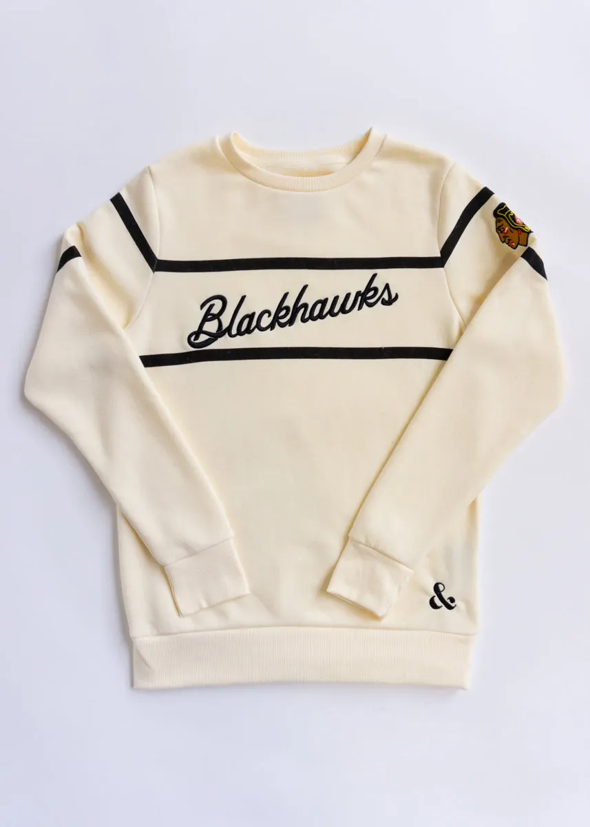 Blackhawks Script Sweatshirt - Cream