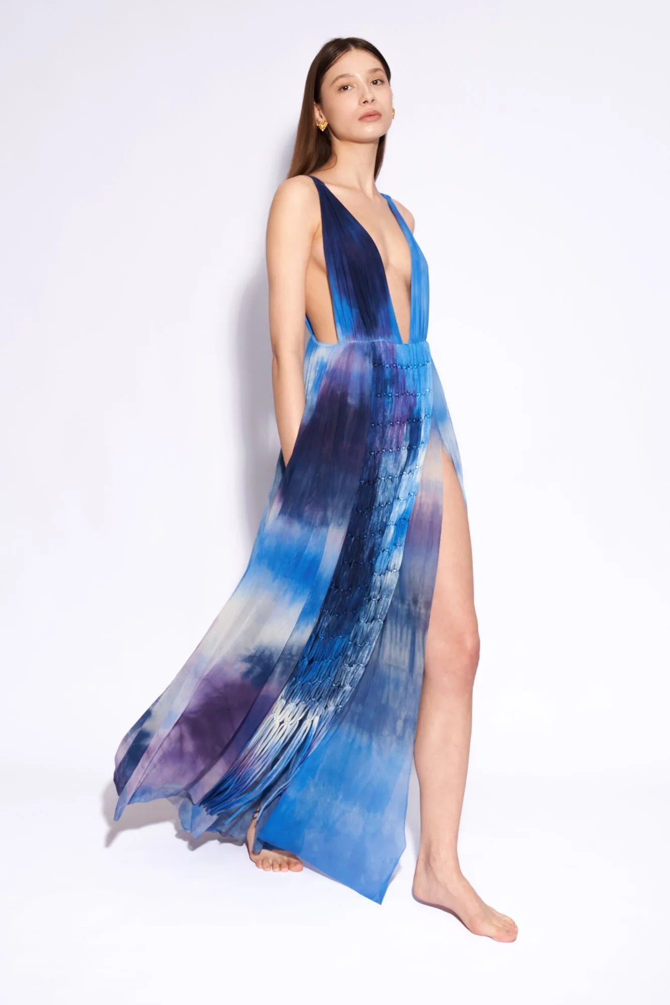 Blue Van Gogh Maxi Dress