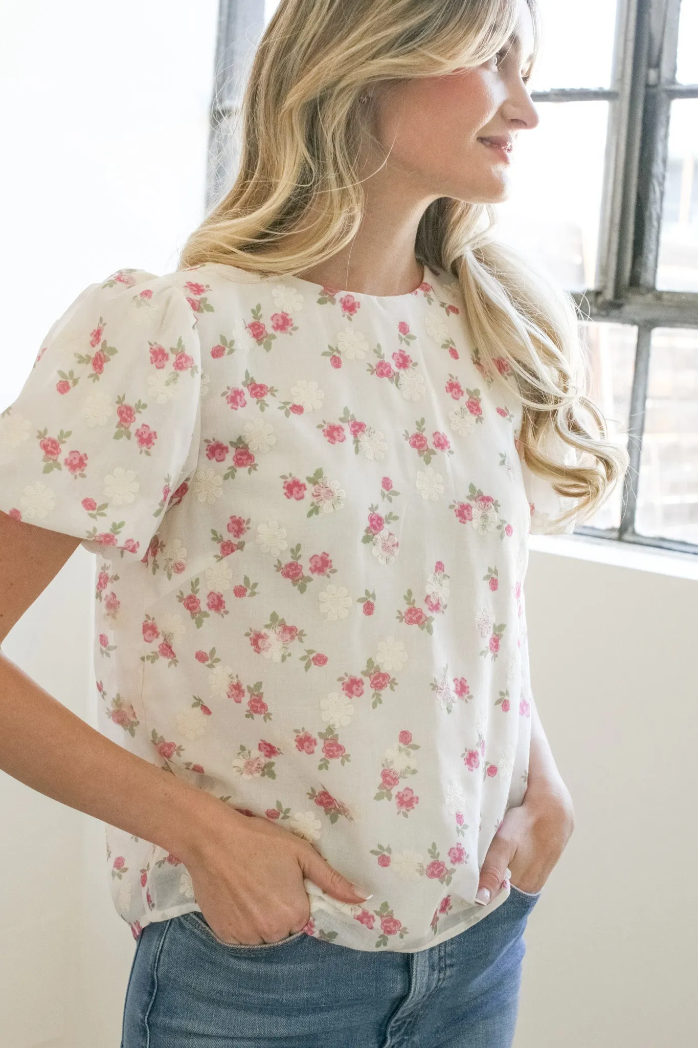 Brianna Floral Embroidered Top