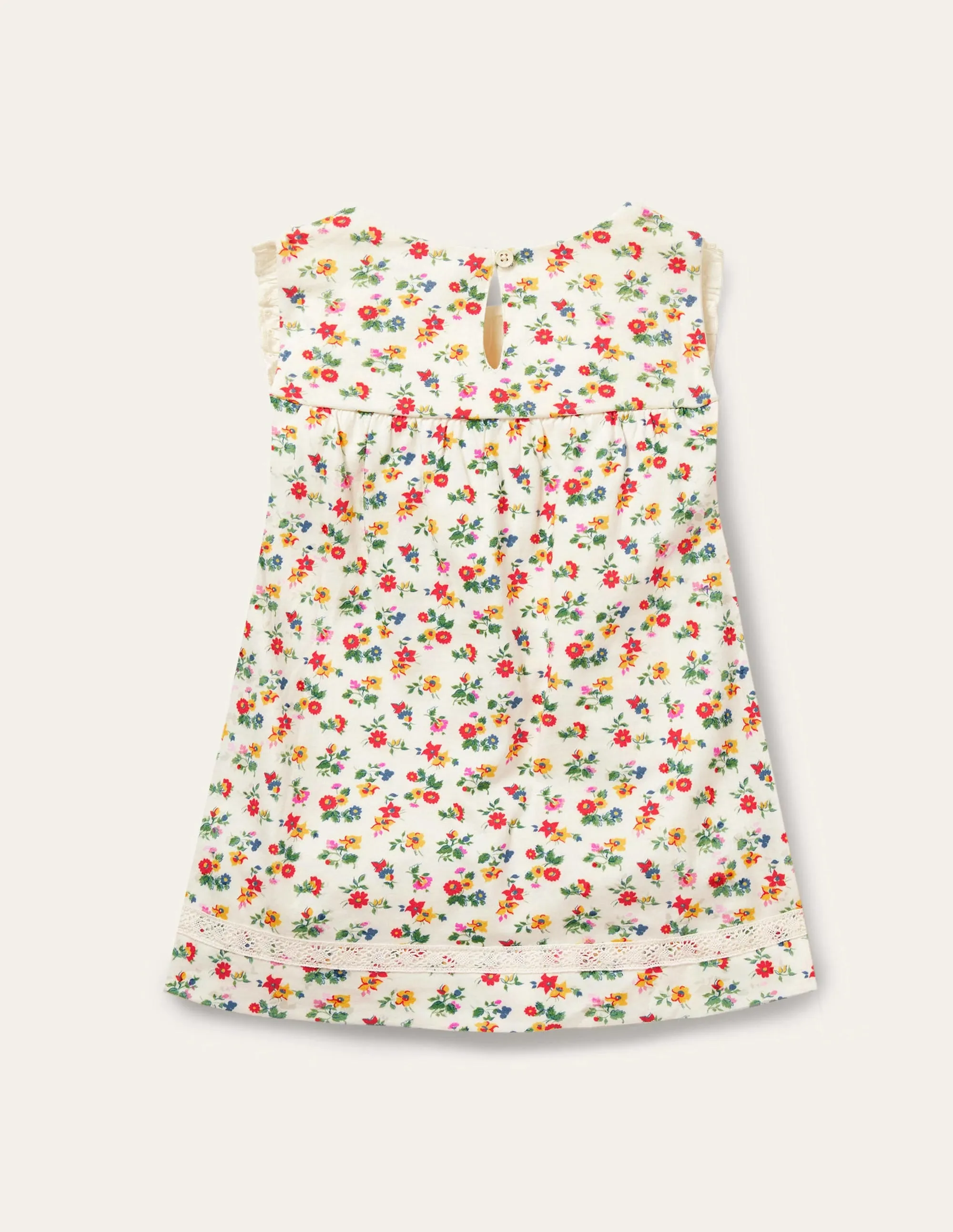 Broderie Yoke Top-Multi Patchwork Floral