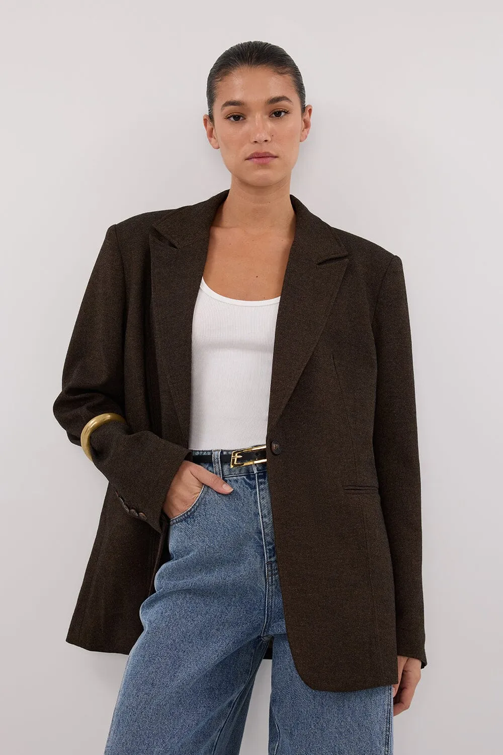 CHARLIE CHOC OVERSIZED WOOL BLEND BLAZER