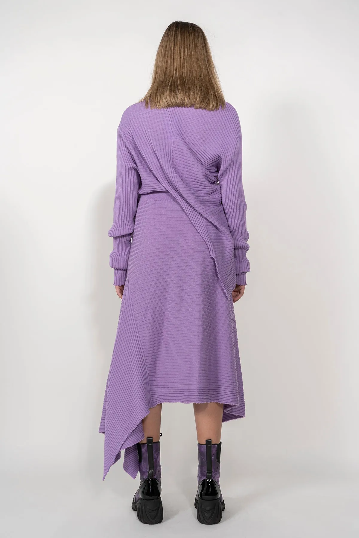 CLASSIC M'A MERINO SKIRT IN LILAC