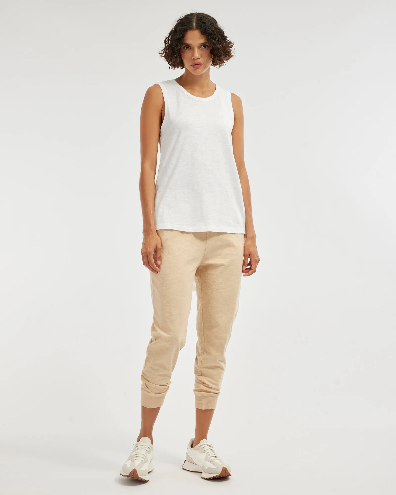 Claudia Longline Tank - White