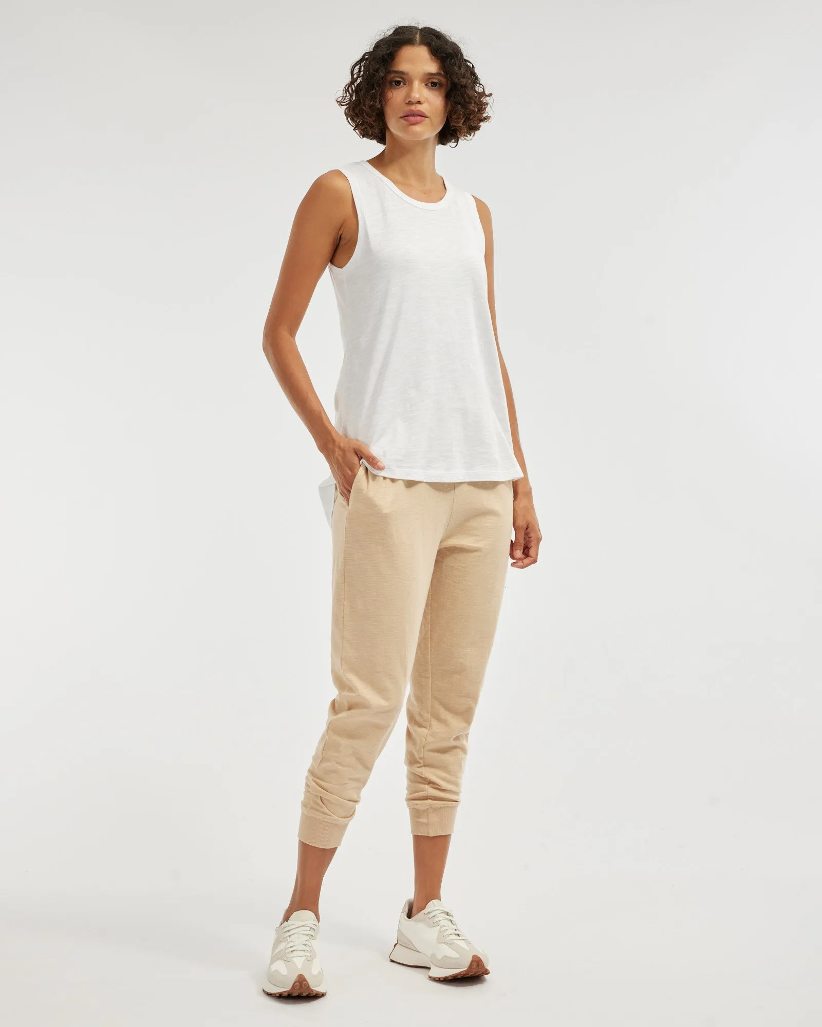 Claudia Longline Tank - White