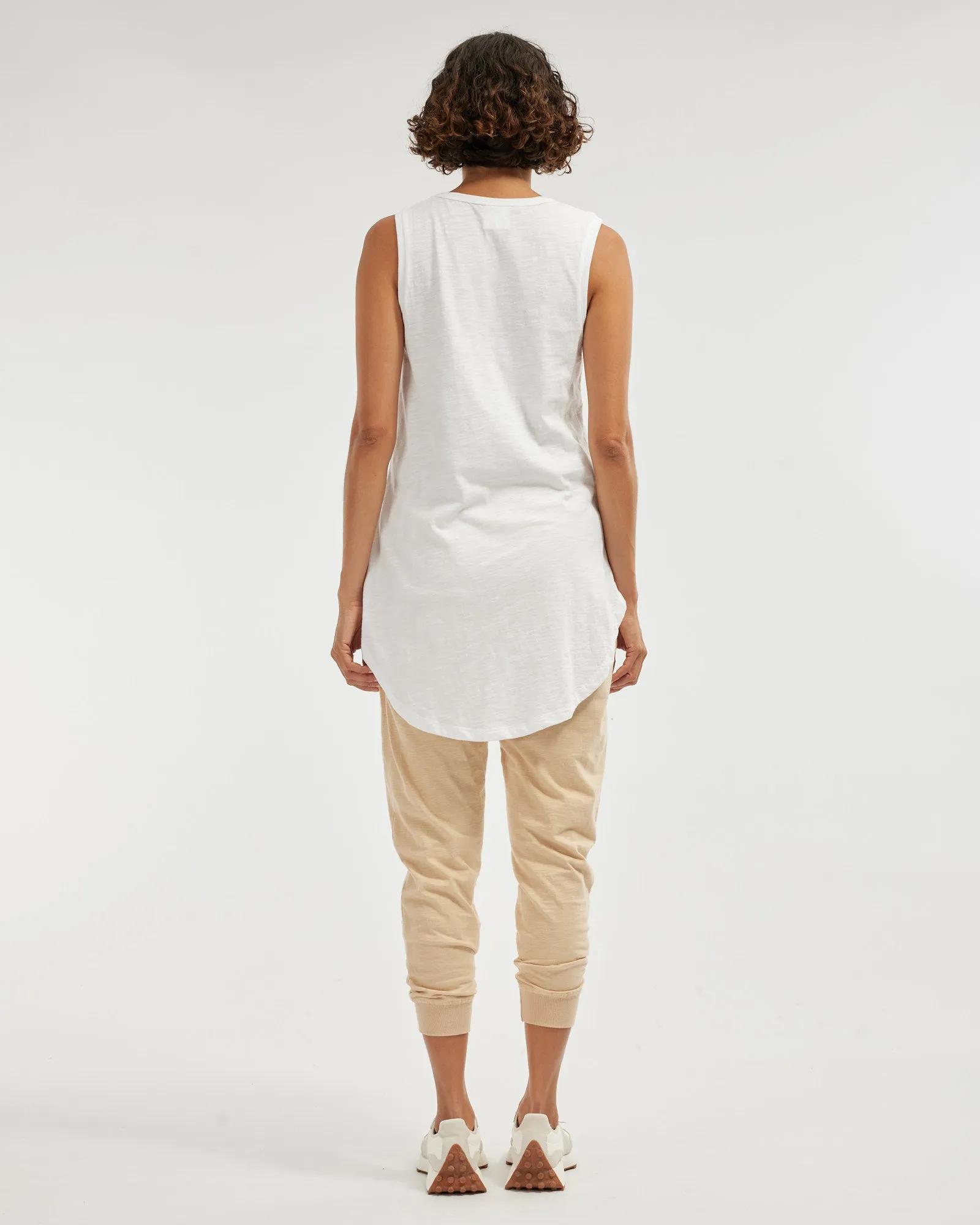 Claudia Longline Tank - White