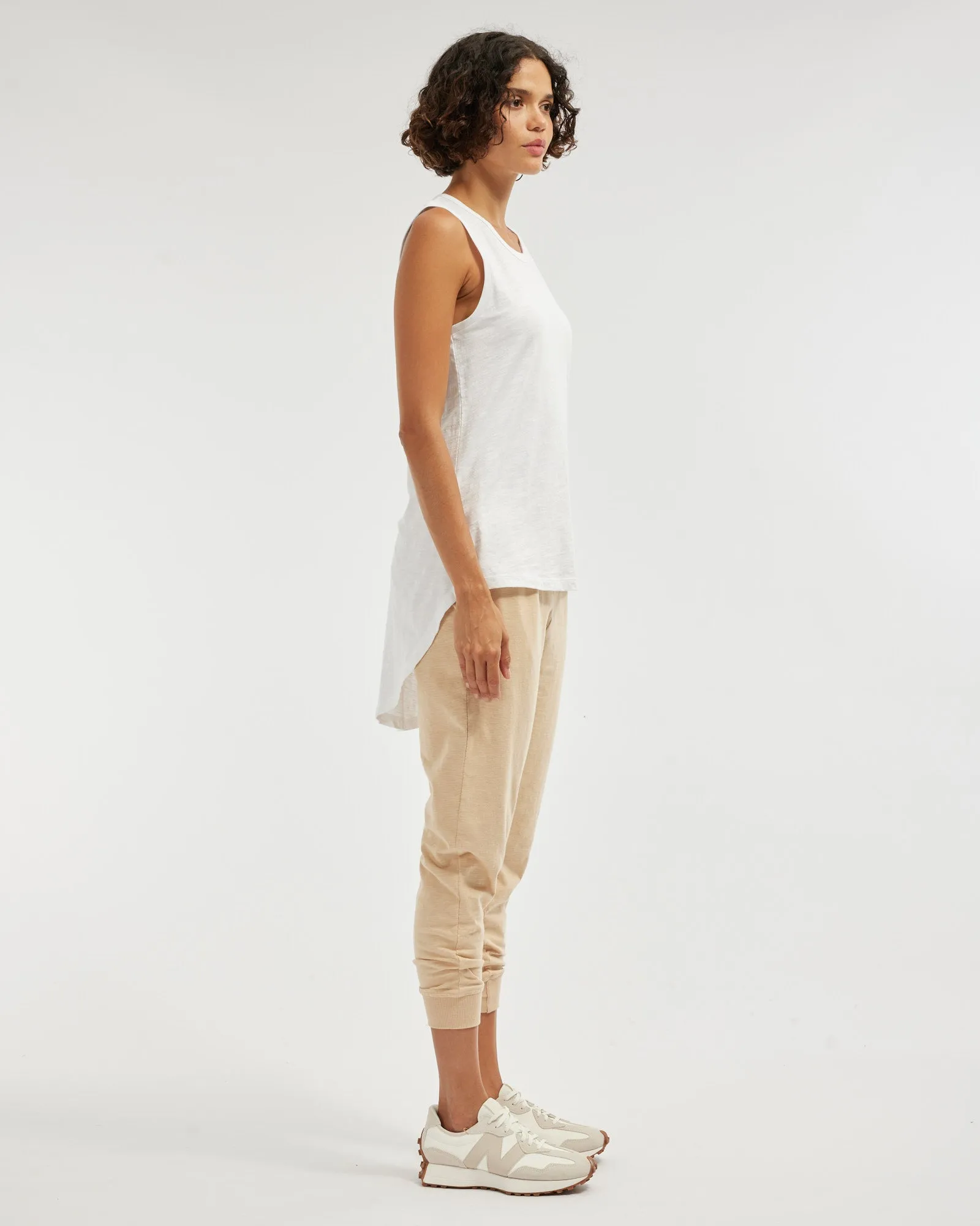 Claudia Longline Tank - White