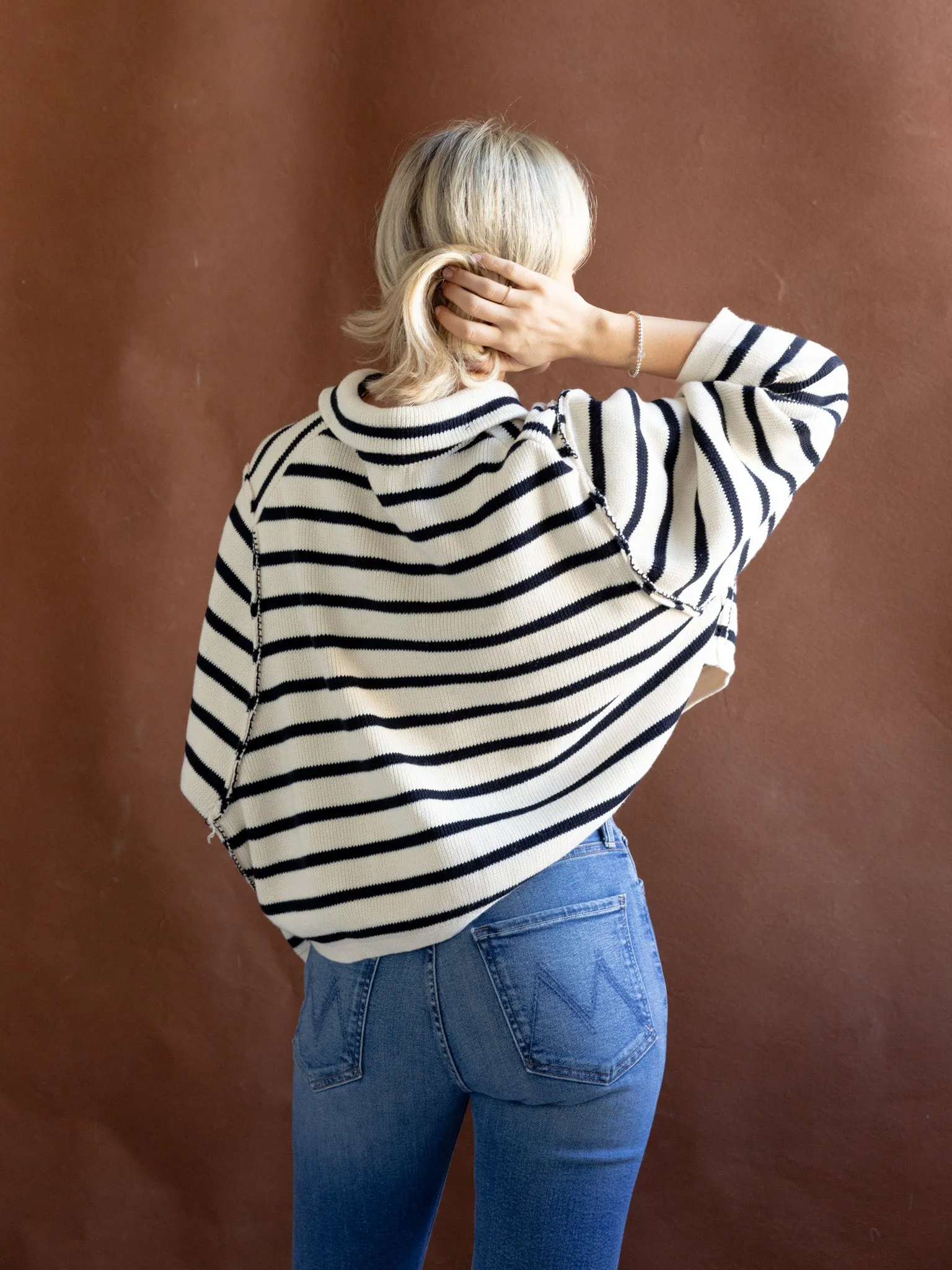 Collared Stripe Cardigan