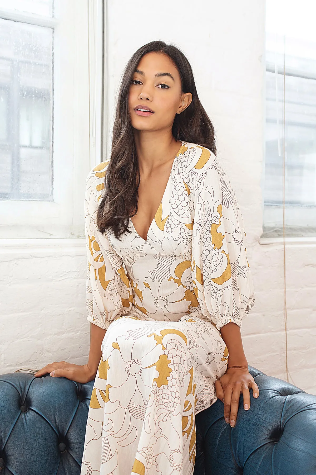Deanie Loomis Gloria Dress in Mustard