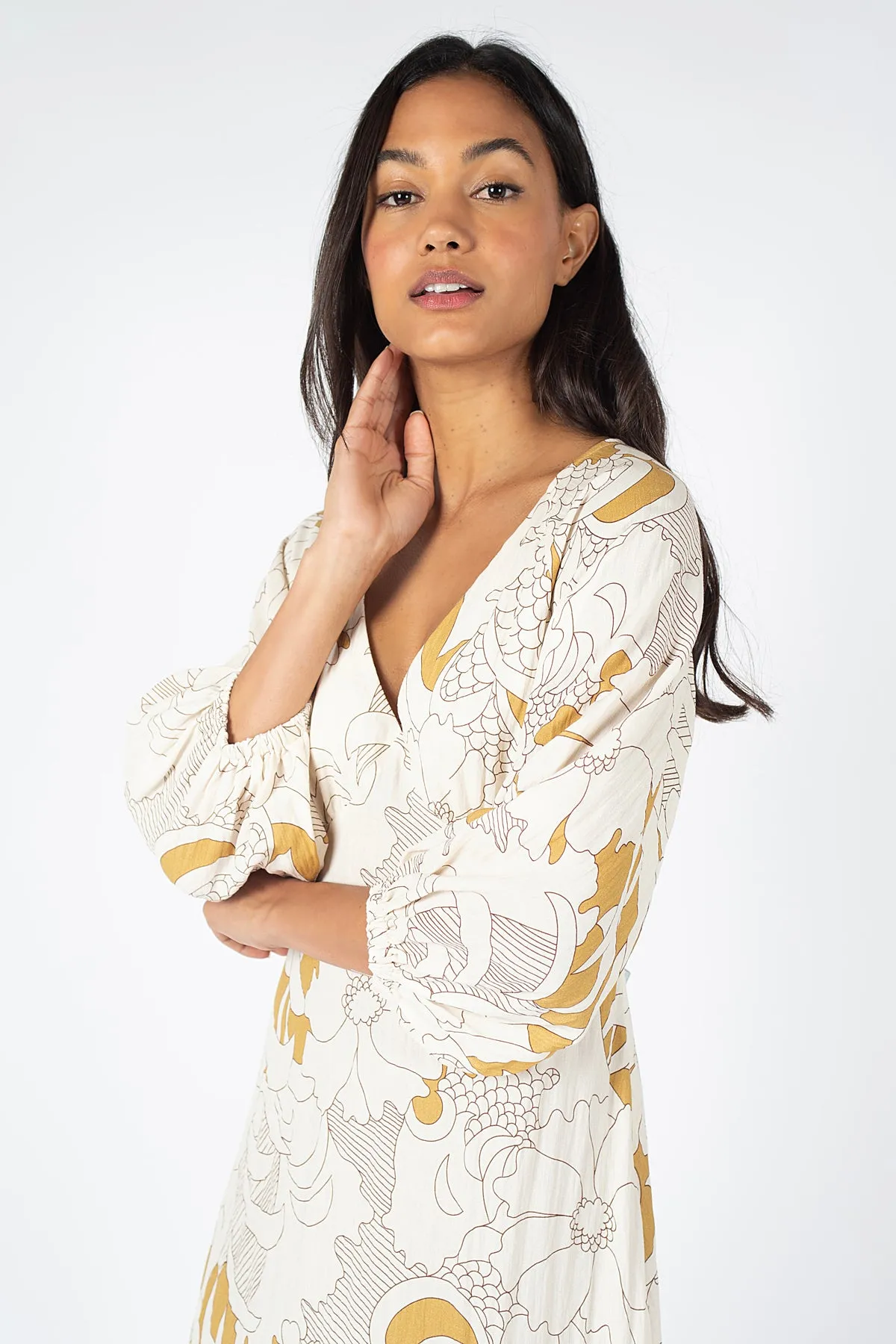Deanie Loomis Gloria Dress in Mustard