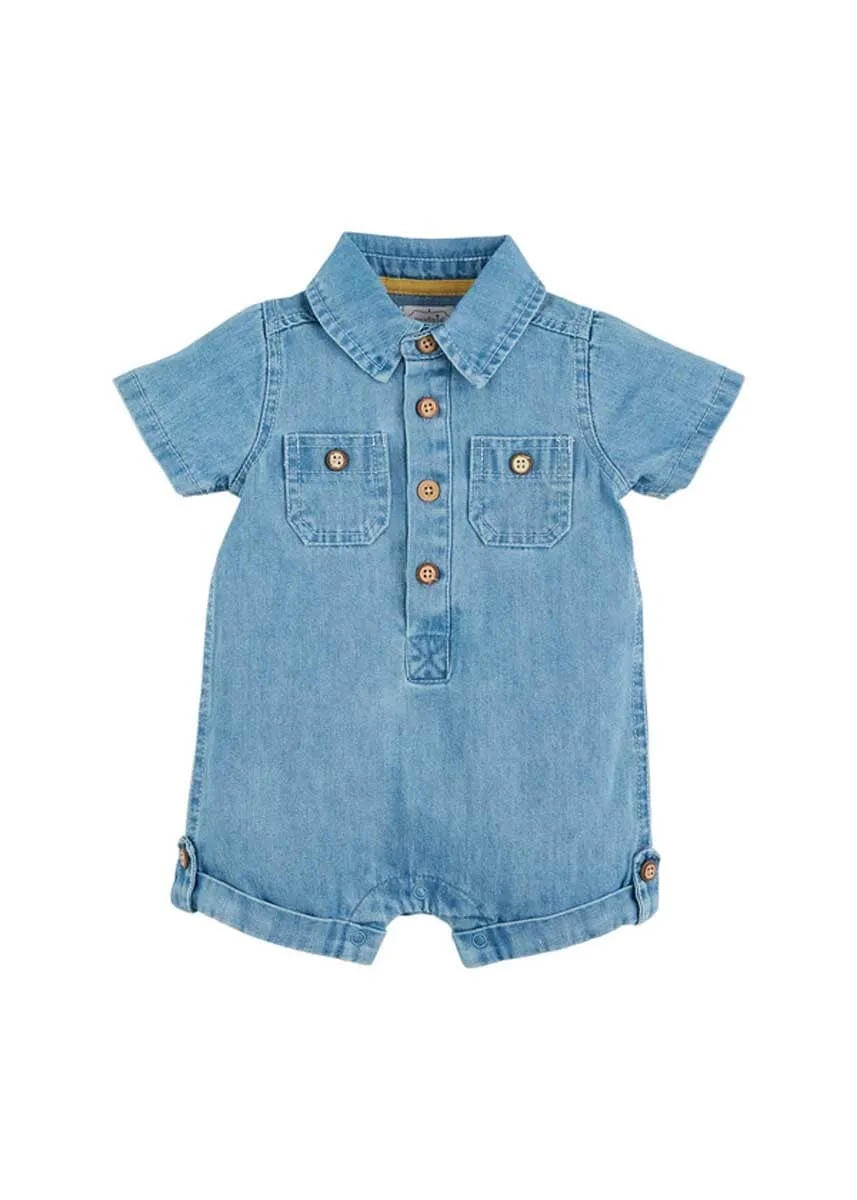 Denim Baby One Piece - Light Wash