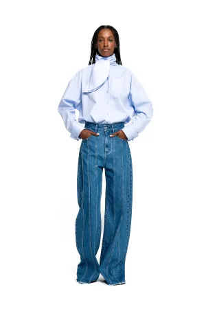 DENIM BOYFRIEND TROUSERS WITH SEAM LINES
