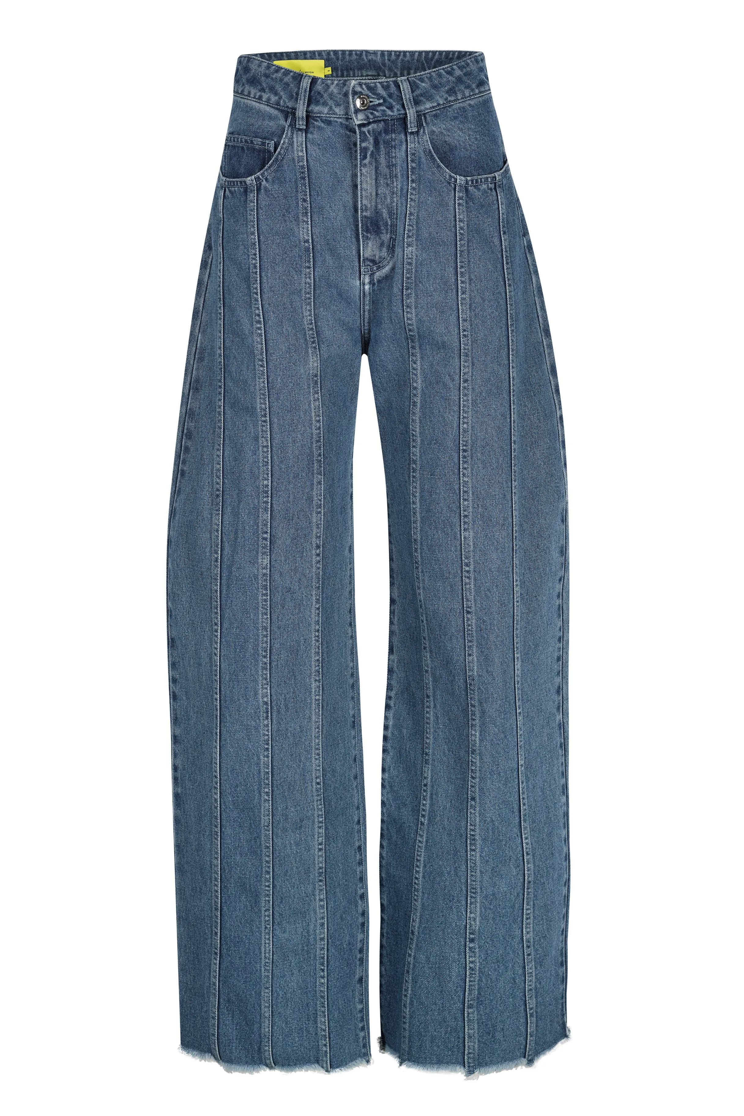 DENIM BOYFRIEND TROUSERS WITH SEAM LINES