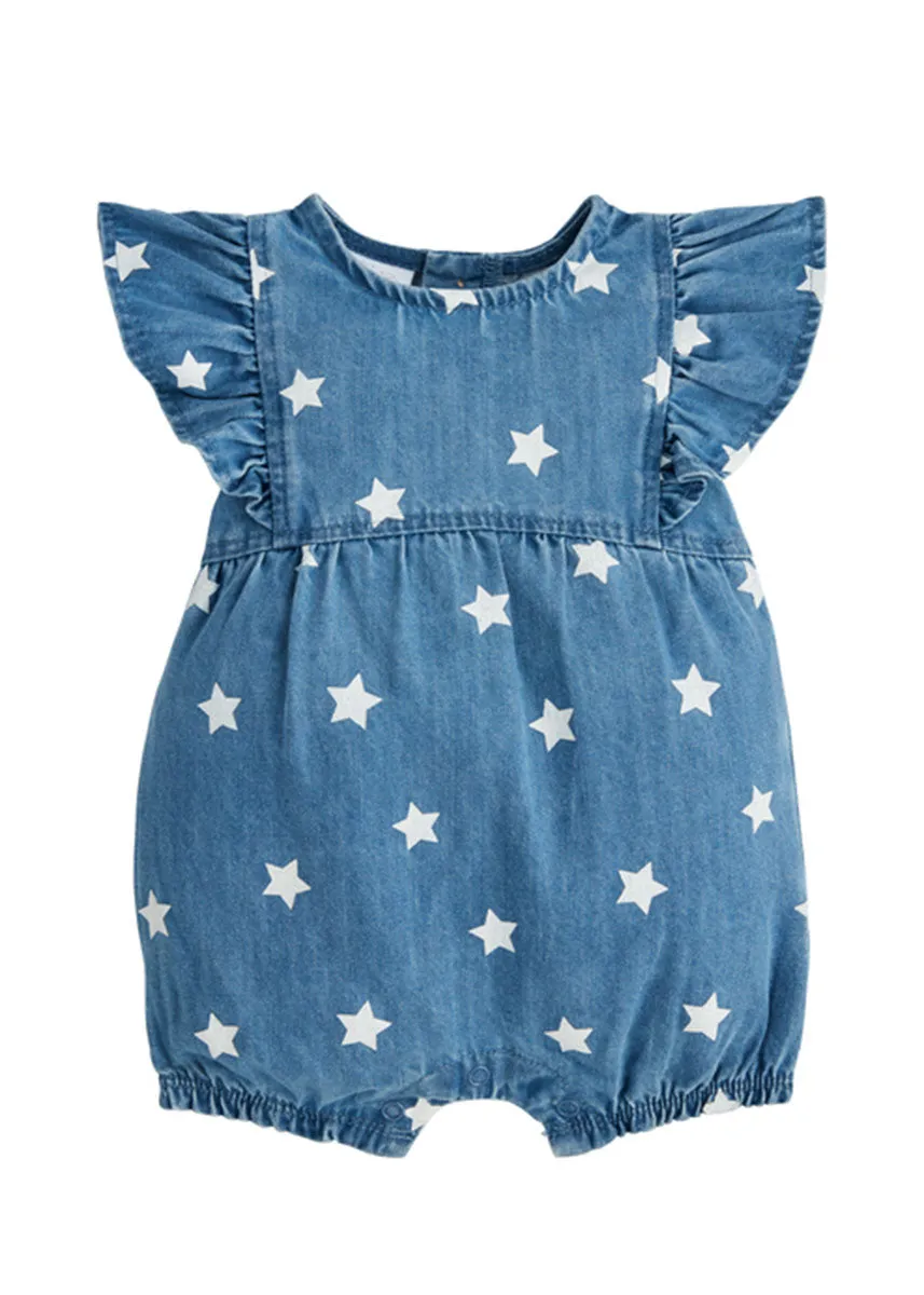 Denim Star Romper