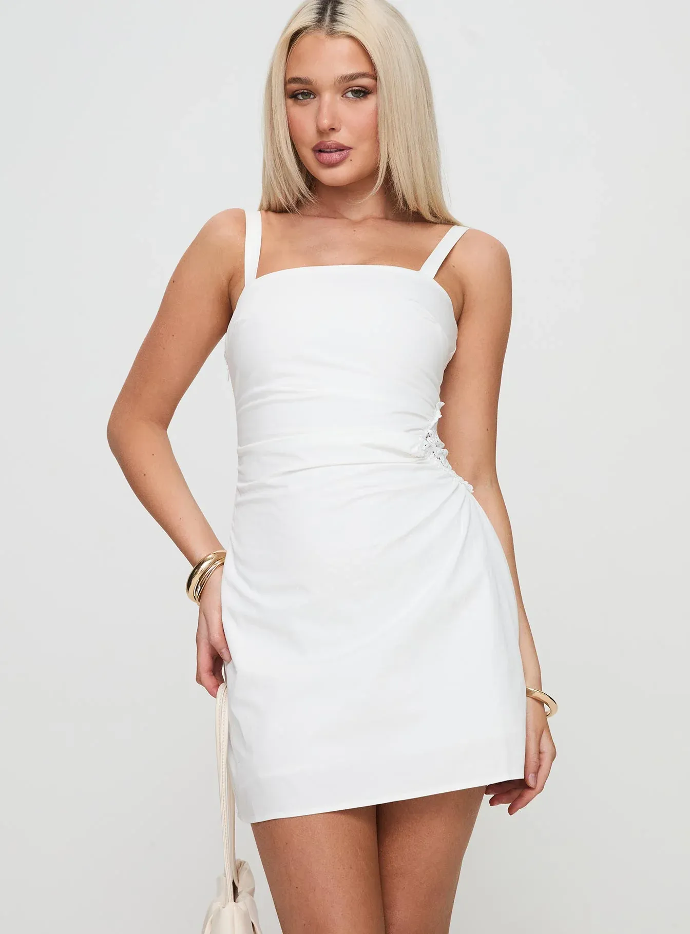 Doiley Moiley Mini Dress White