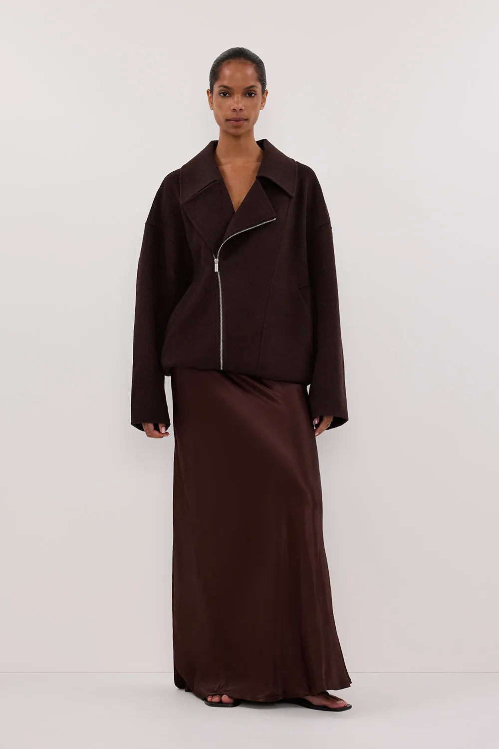 ELAINE DARK CHOC WOOL JACKET