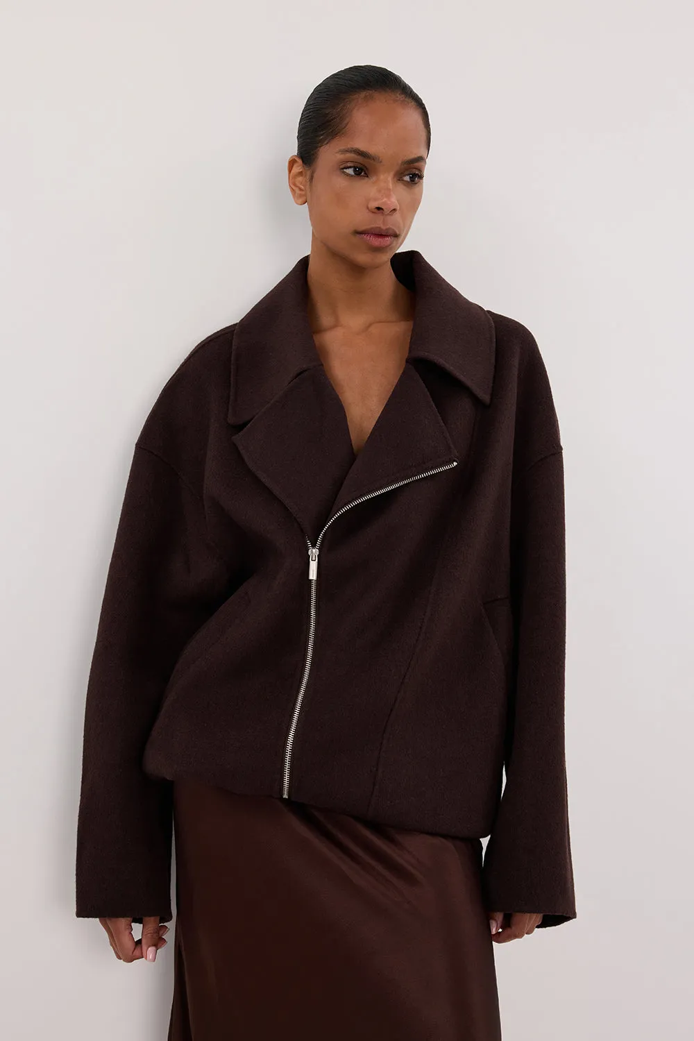 ELAINE DARK CHOC WOOL JACKET