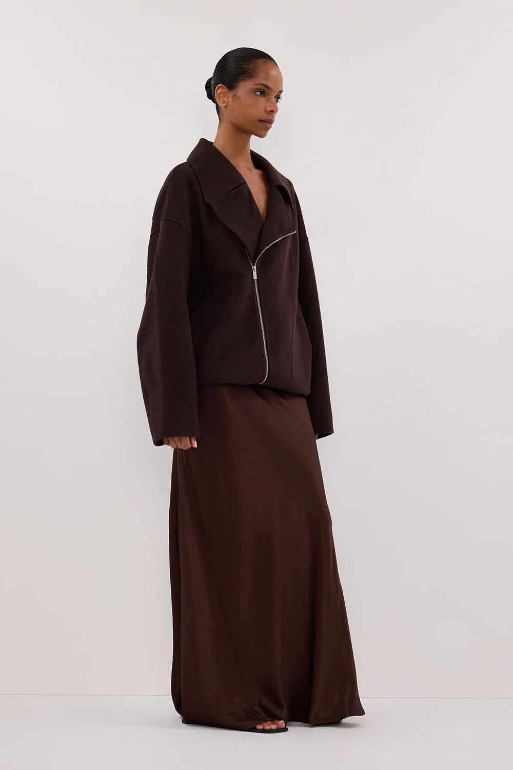ELAINE DARK CHOC WOOL JACKET