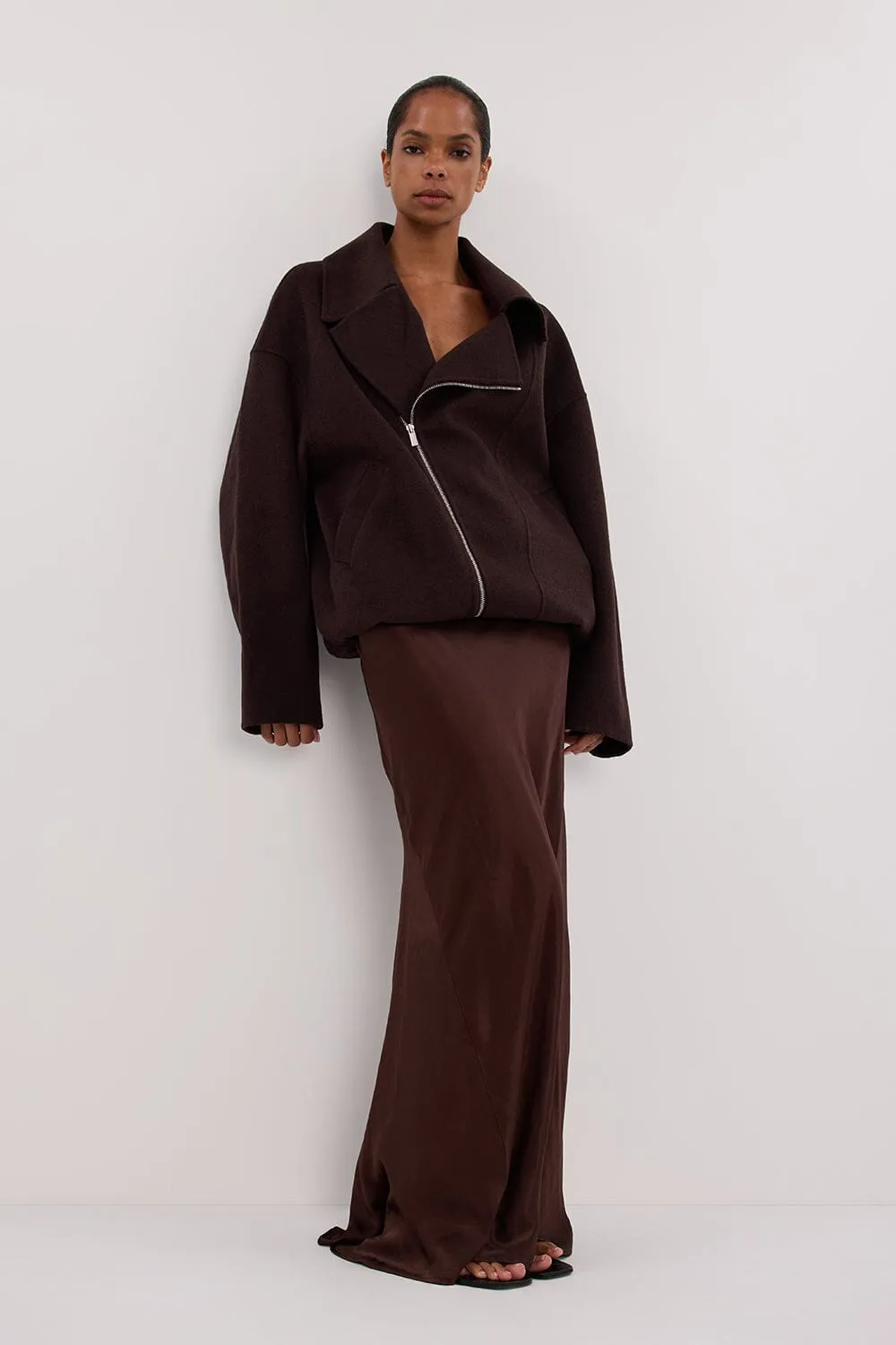 ELAINE DARK CHOC WOOL JACKET