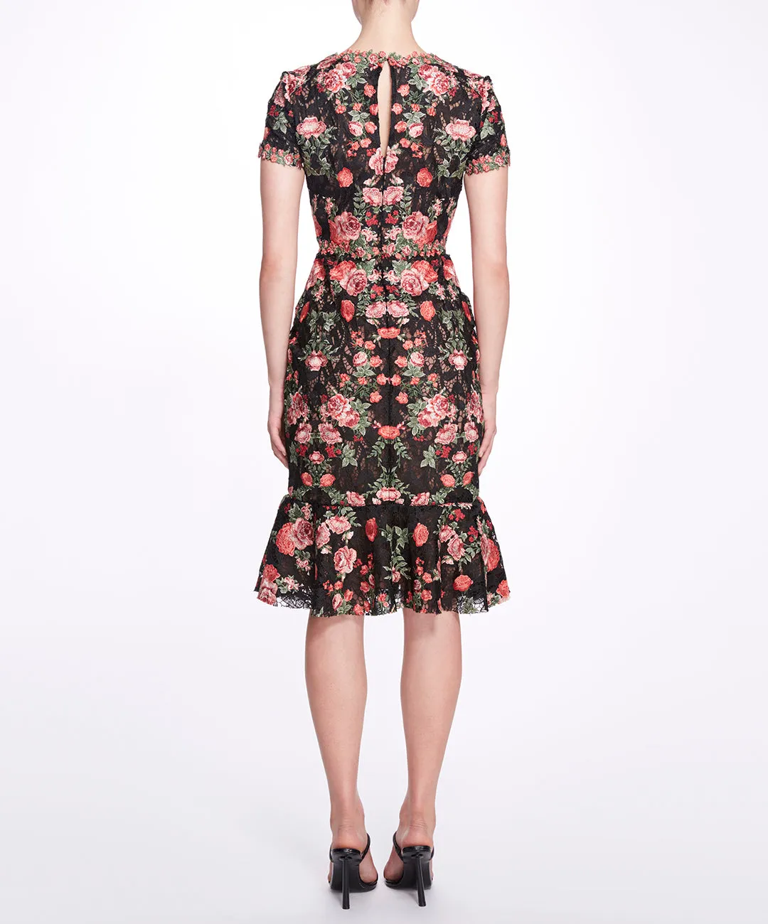 Embroidered Guipure V-neck Cocktail